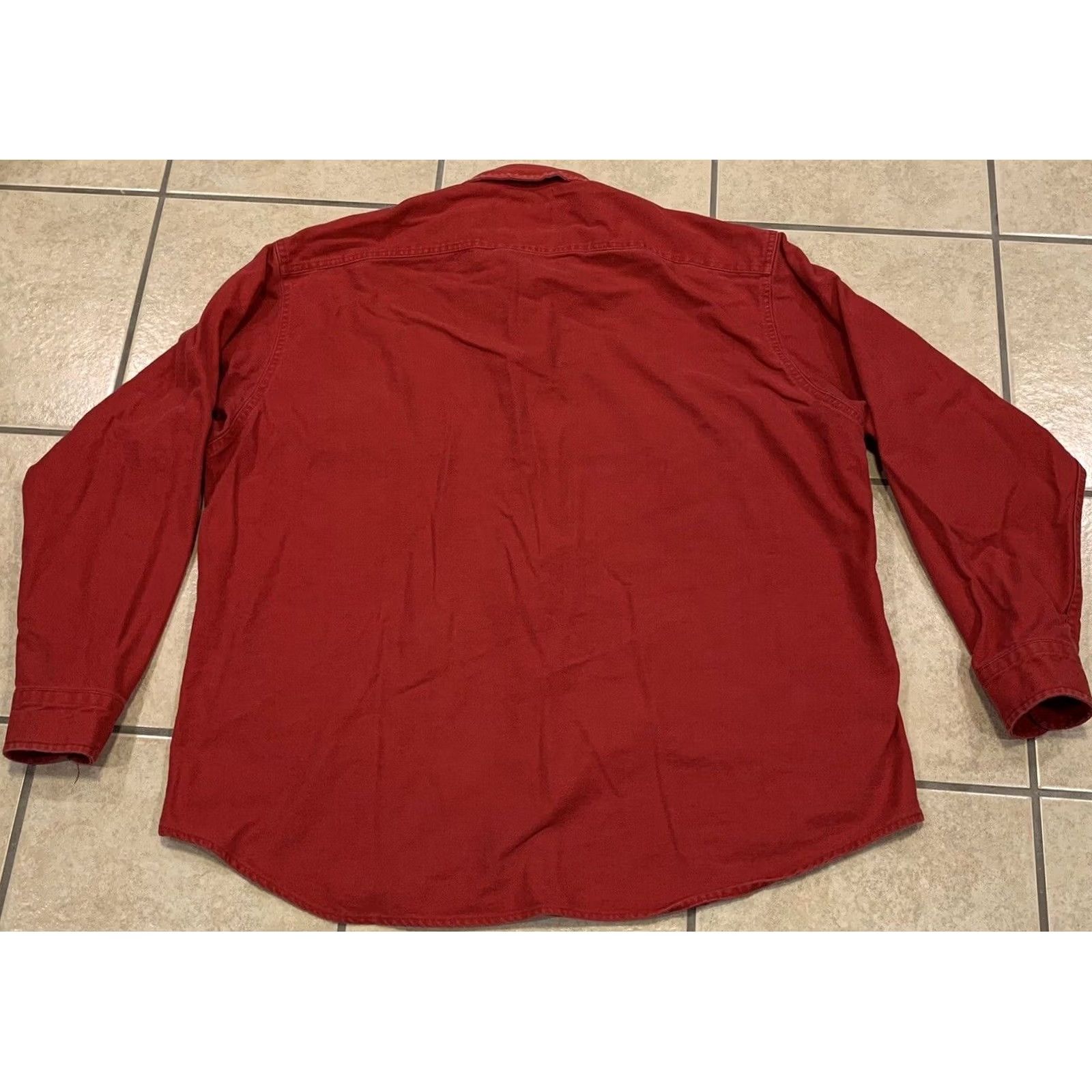 Vintage VINTAGE Woolrich Shirt Men XL Button-Up Red Long Sleeve Canvas Outdoorwear 90s Grunge Casual Workwear Size US XL / EU 56 / 4 - 2 Thumbnail