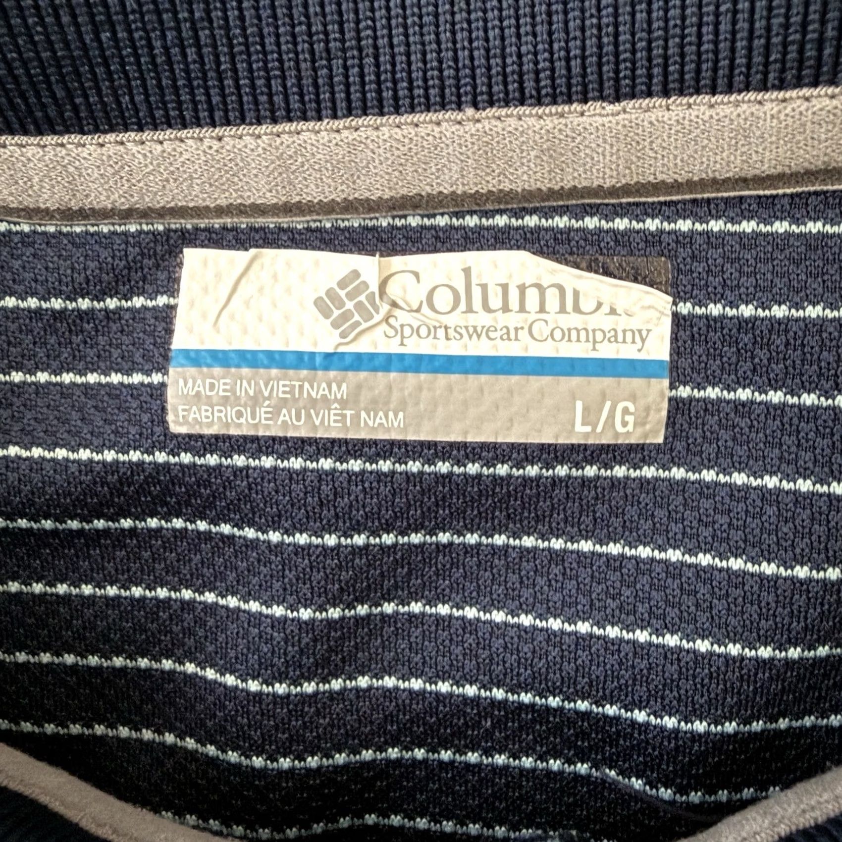 Vintage Columbia Shirt Mens Large Blue Striped Short Sleeve Pullover Polo Size US L / EU 52-54 / 3 - 2 Thumbnail