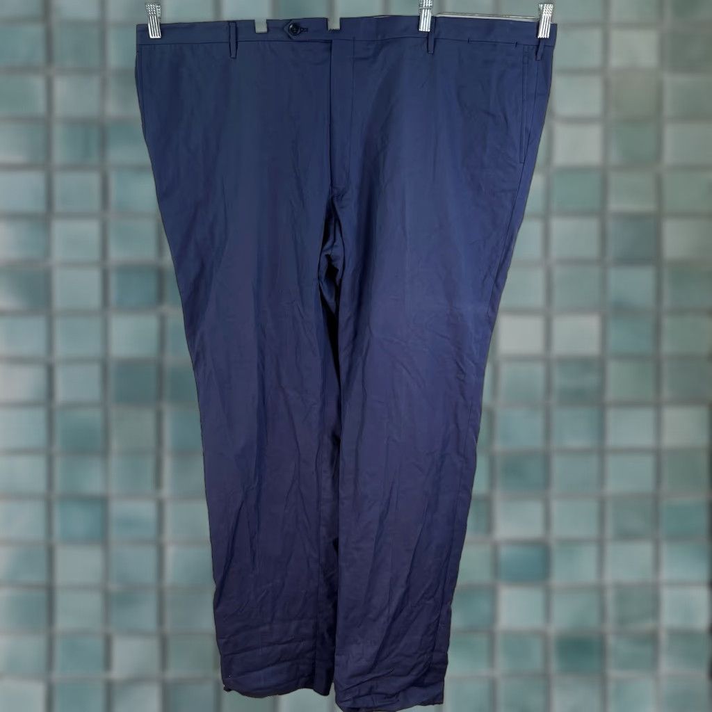 Vintage VINTAGE Rota Sartorial Italian Dress Pants Men 50 Waist Cotton Wool Blue Mid-Rise Straight Leg Size US 34 / EU 50 - 1 Thumbnail