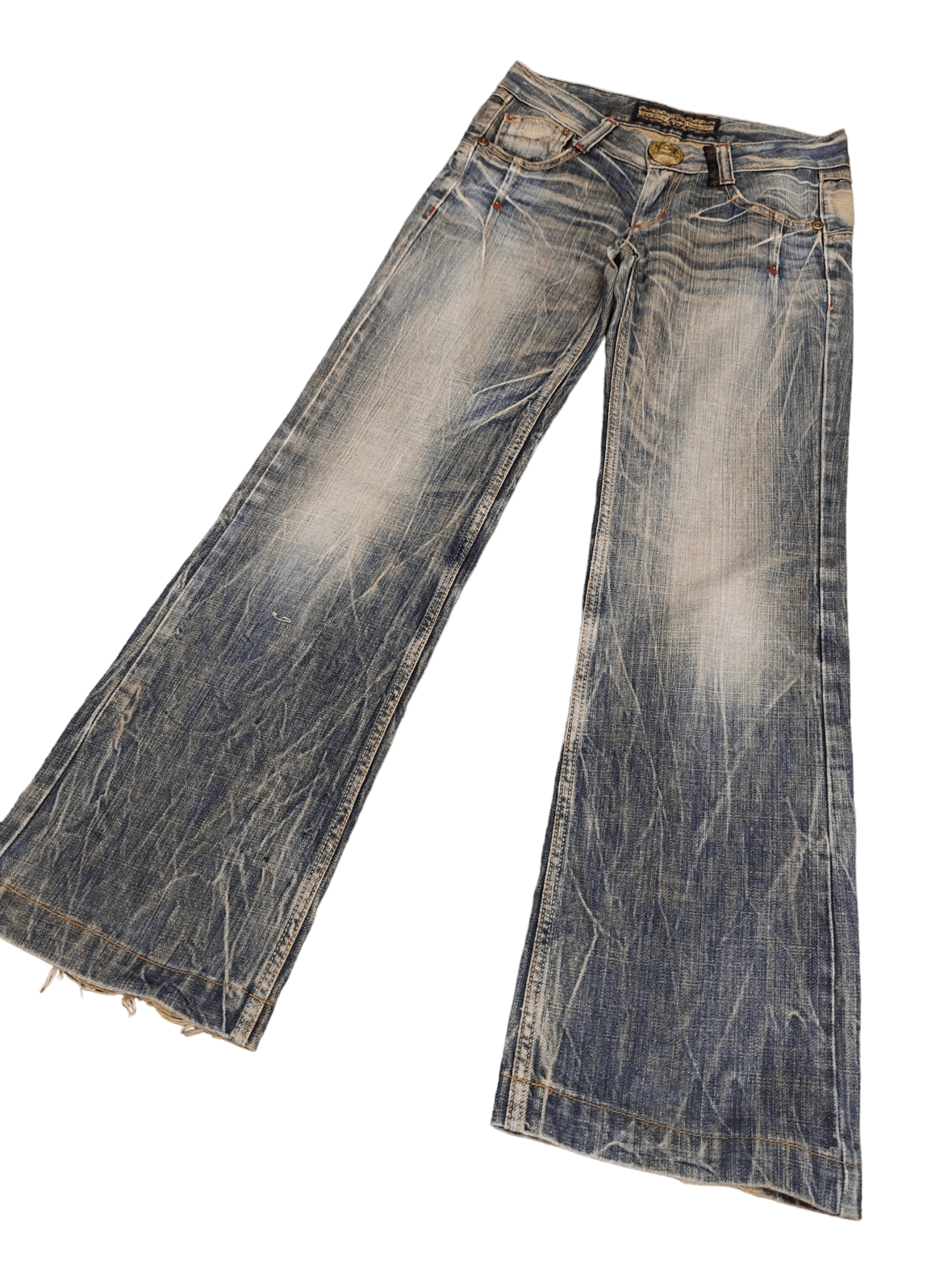If Six Was Nine Flare Jeans Studio RP Lace Pocket Faded Bootcut Jpg Style Size US 27 - 1 Thumbnail
