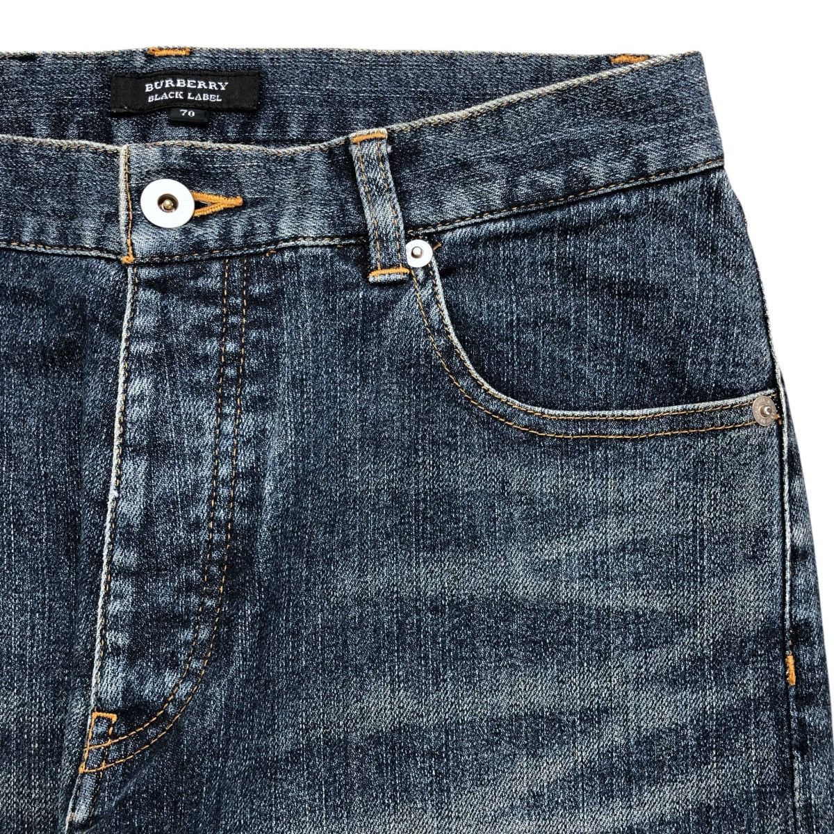 Black Label × Burberry × Designer Vintage Burberry Black Label Black Wased Faded Denim Size US 27 - 4 Thumbnail