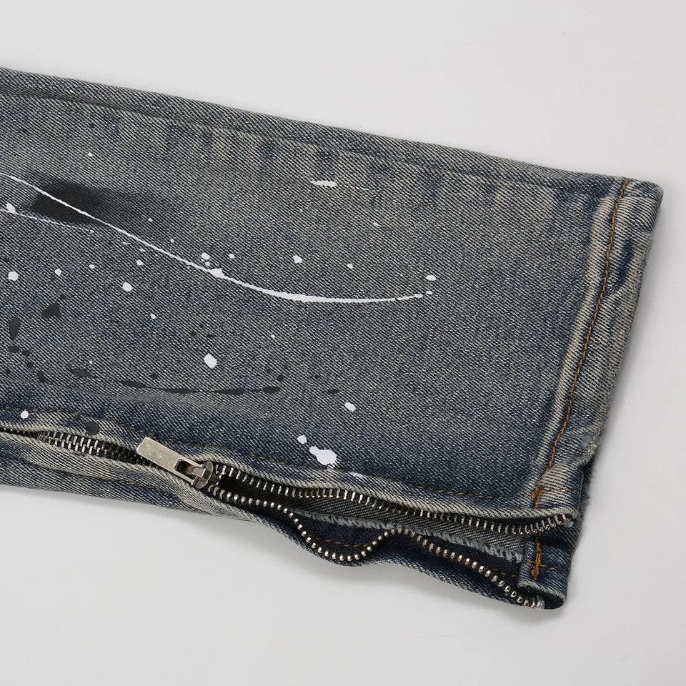 Denime × Japanese Brand Skinny Jeans Men Graphic Ripped Denim Pants Size US 30 / EU 46 - 5 Thumbnail