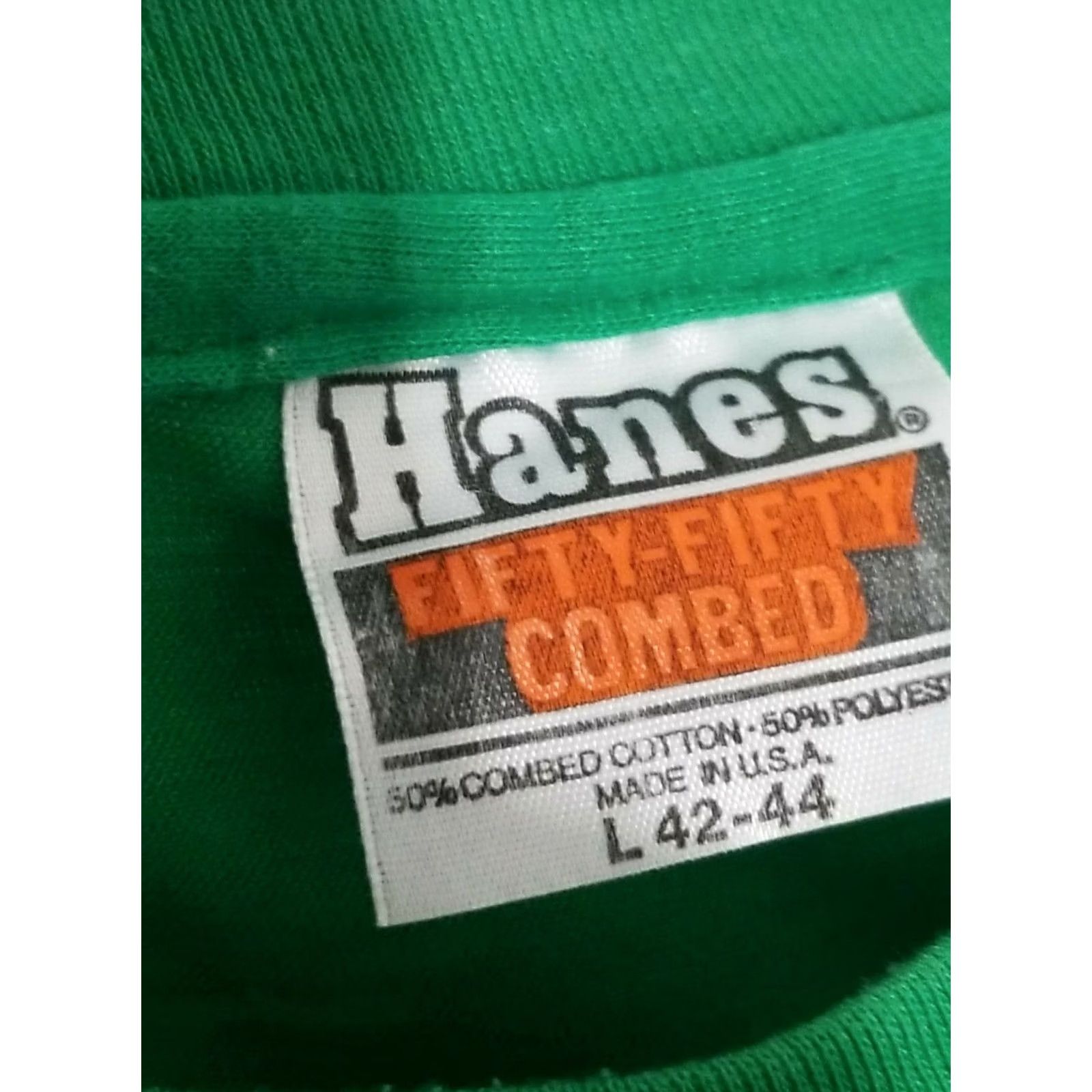 Hanes VINTAGE Hanes Proud To Be T-Shirt Green L 50/50 Graphic Tee Mens Womens Boys Girls 1970s 1980s Size US L / EU 52-54 / 3 - 3 Thumbnail