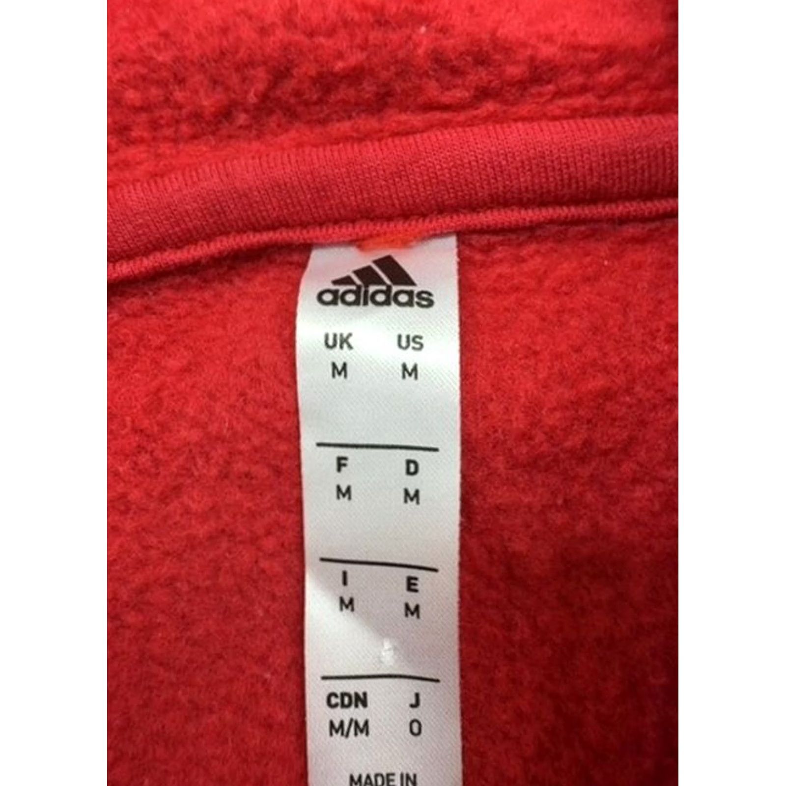 Adidas Adidas Men's Red Pullover Fleece Hoodie M Regular Drawstring Size US M / EU 48-50 / 2 - 3 Thumbnail