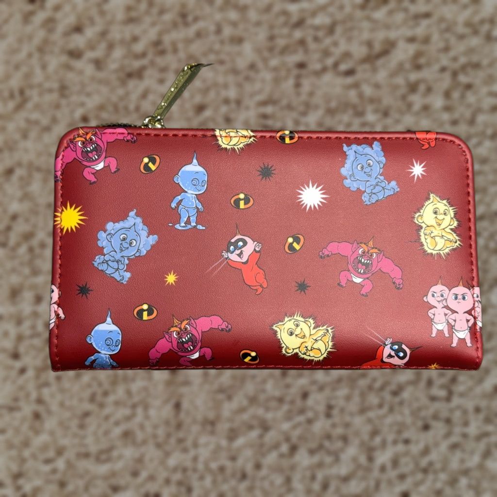 Loungefly PIXAR Incredibles Jack Jack Wallet Womens Red Faux Leather Zip Around