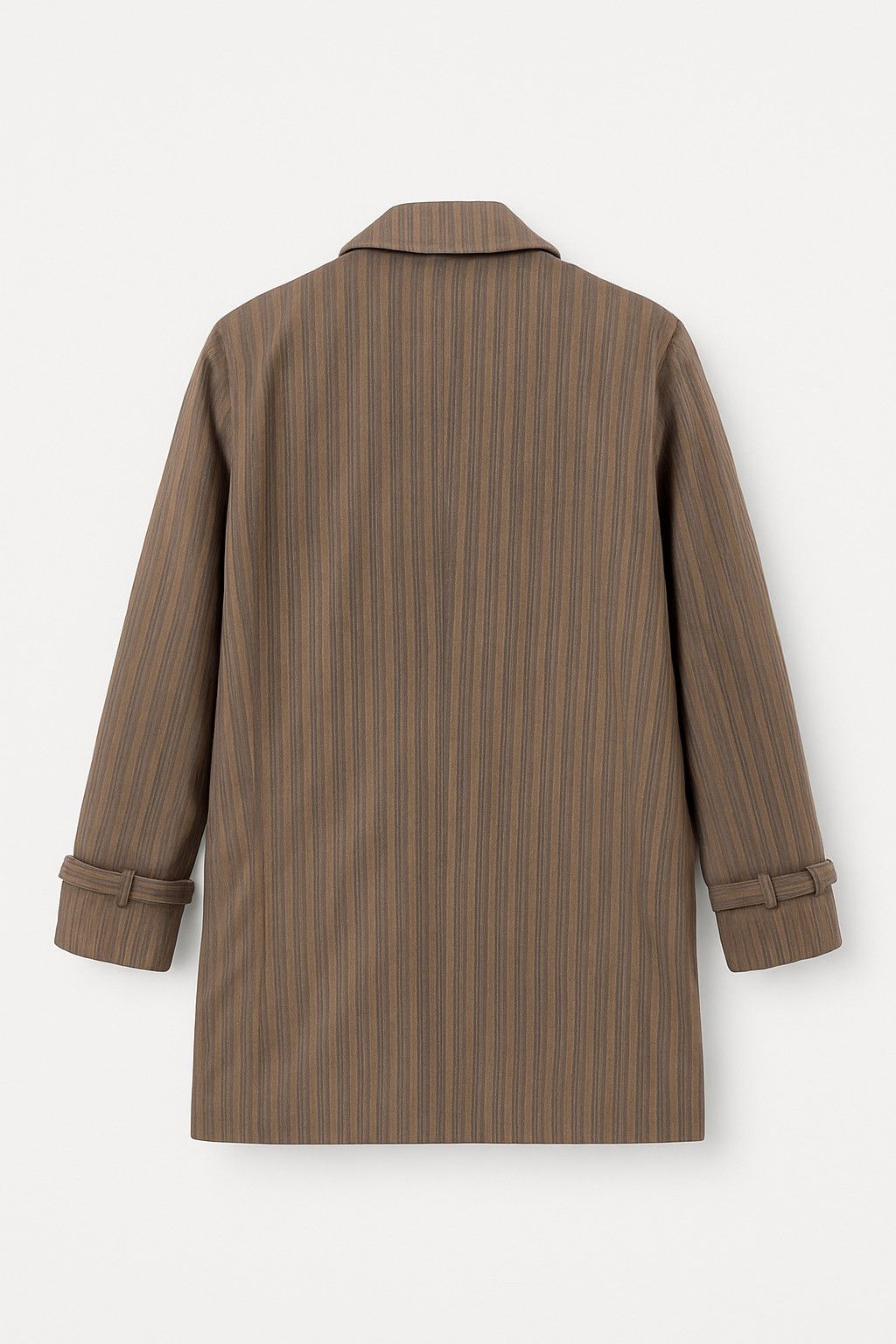 Japanese Brand PLACE PLAN Tokyo Brown Striped Cotton Blend Trench Coat Size US L / EU 52-54 / 3 - 2 Thumbnail