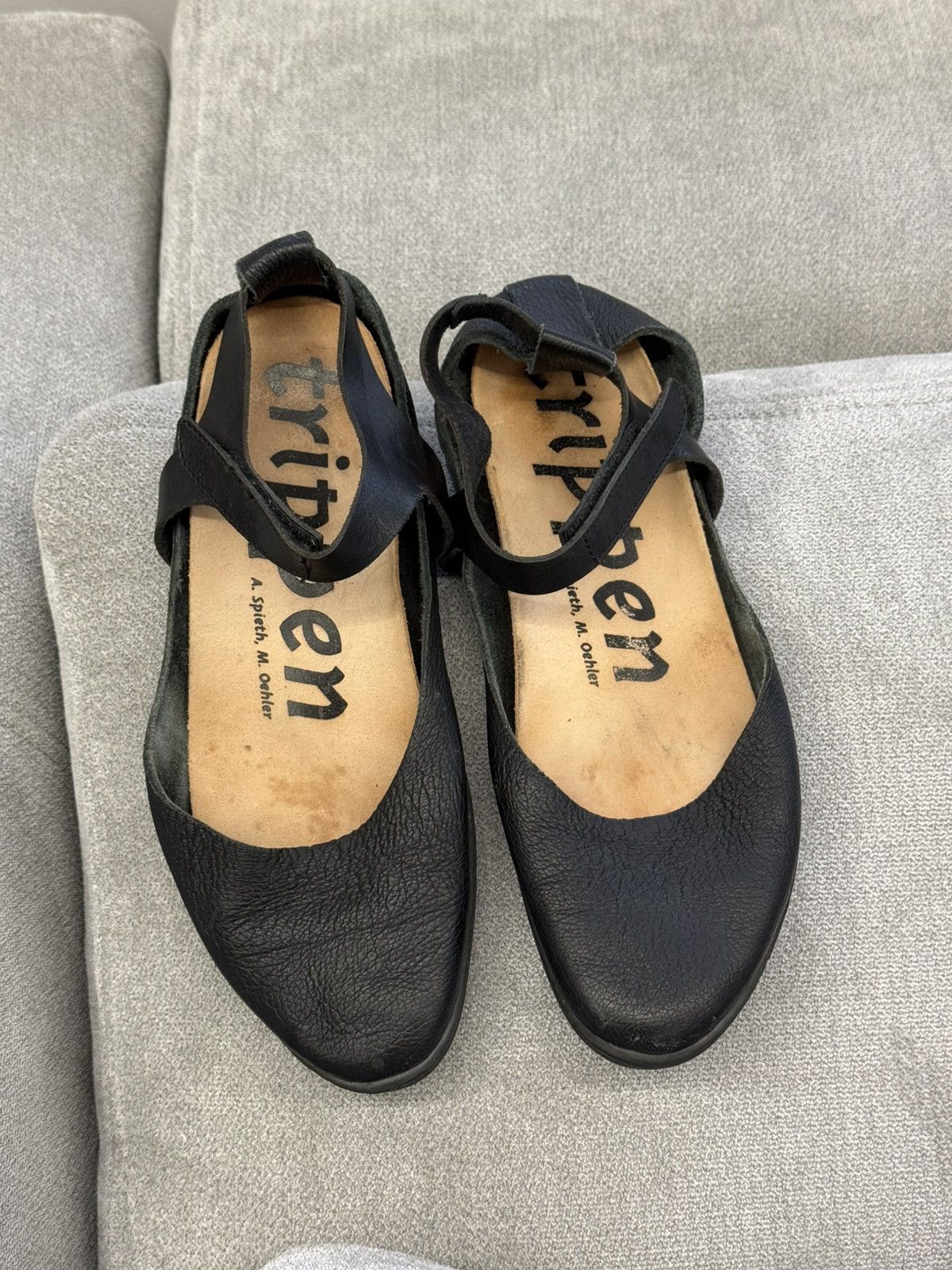 Trippen Rare Trippen Mary Jane Avant Garde Leather Flat Ballet Shoes Size US 10 / IT 40 - 3 Thumbnail