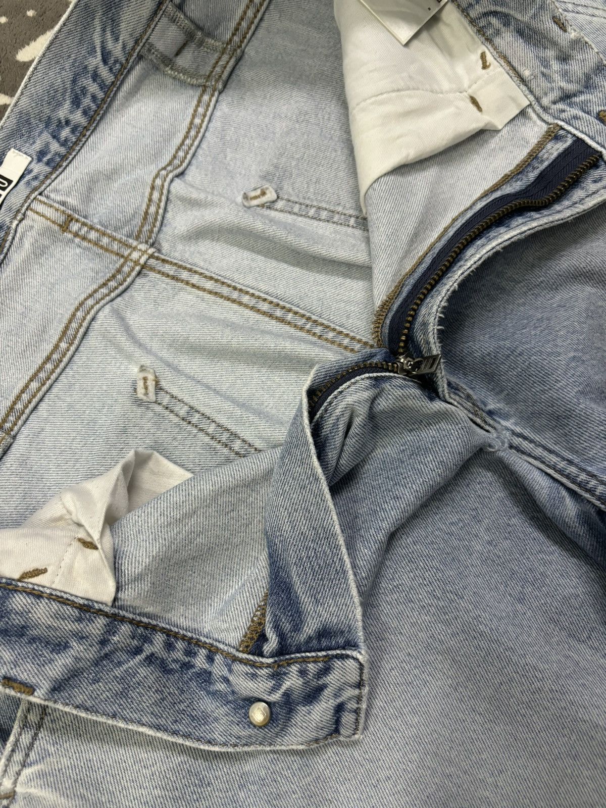 Lemaire × Uniqlo Vintage Lemaire x Uniqlo Baggy Tapered Distressed Jeans Size US 34 / EU 50 - 17 Thumbnail