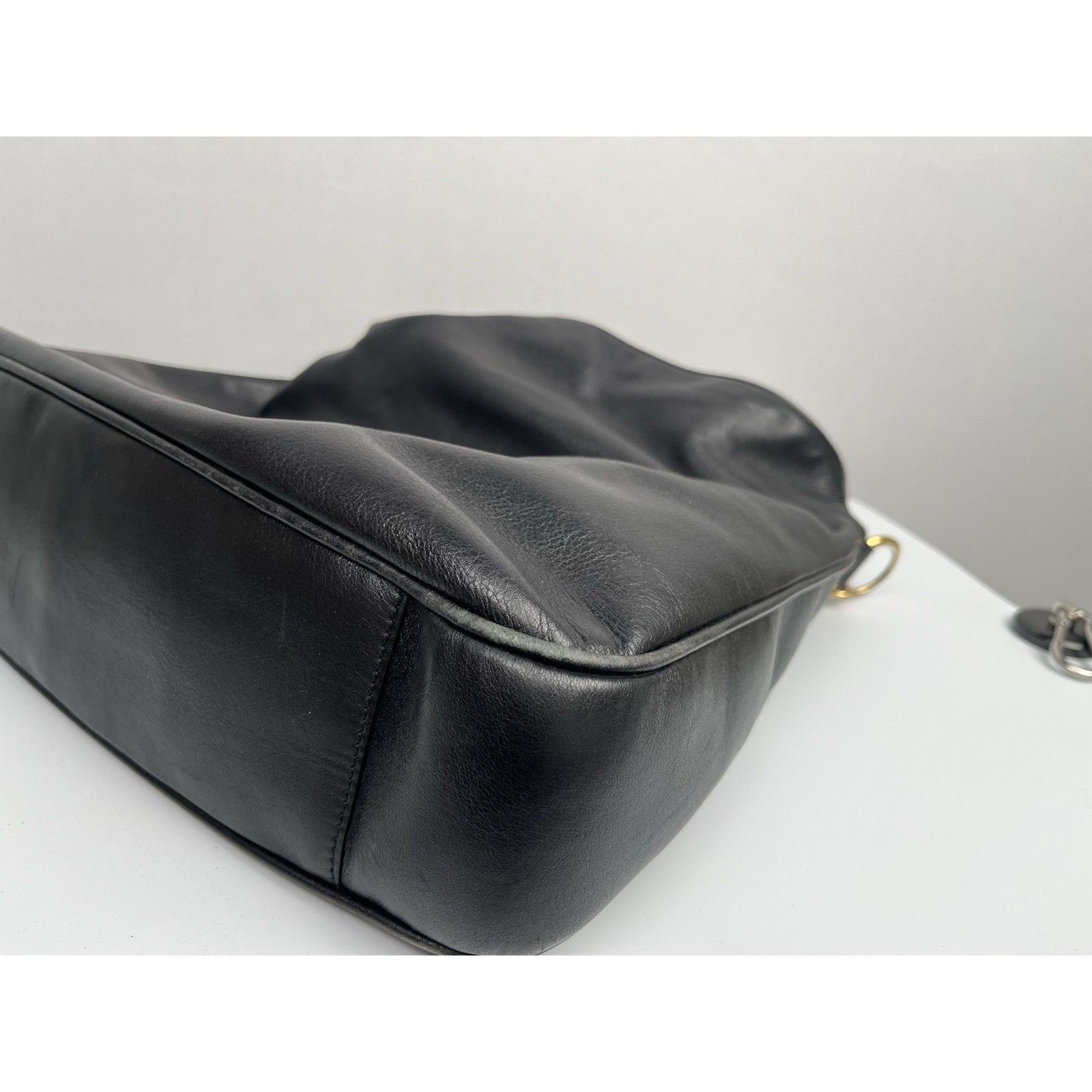 Gucci Gucci Black Leather Bamboo Handle No Peeling Interior Size ONE SIZE - 8 Thumbnail