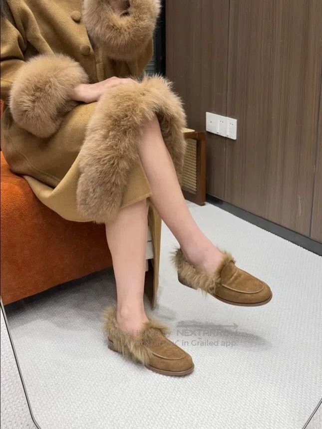 Chanel Chanel 25N Bestseller Brown Suede Fur Loafers| Size US 8 / IT 38 - 8 Thumbnail