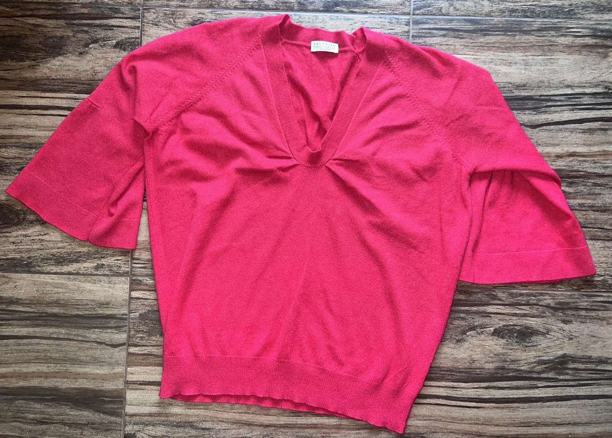 Brunello Cucinelli Vintage Brunello Cucinelli 100% cashmere knit shirts pink Size M / US 6-8 / IT 42-44 - 2 Thumbnail
