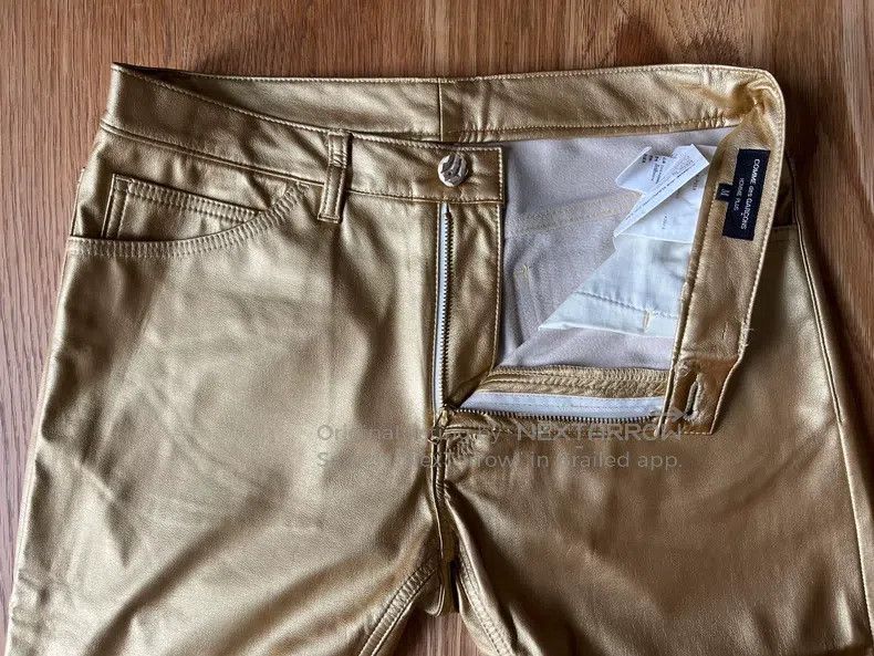 Comme des Garcons Comme Des Garcons size M Golden synthetic leather trousers Size US 27 - 4 Thumbnail