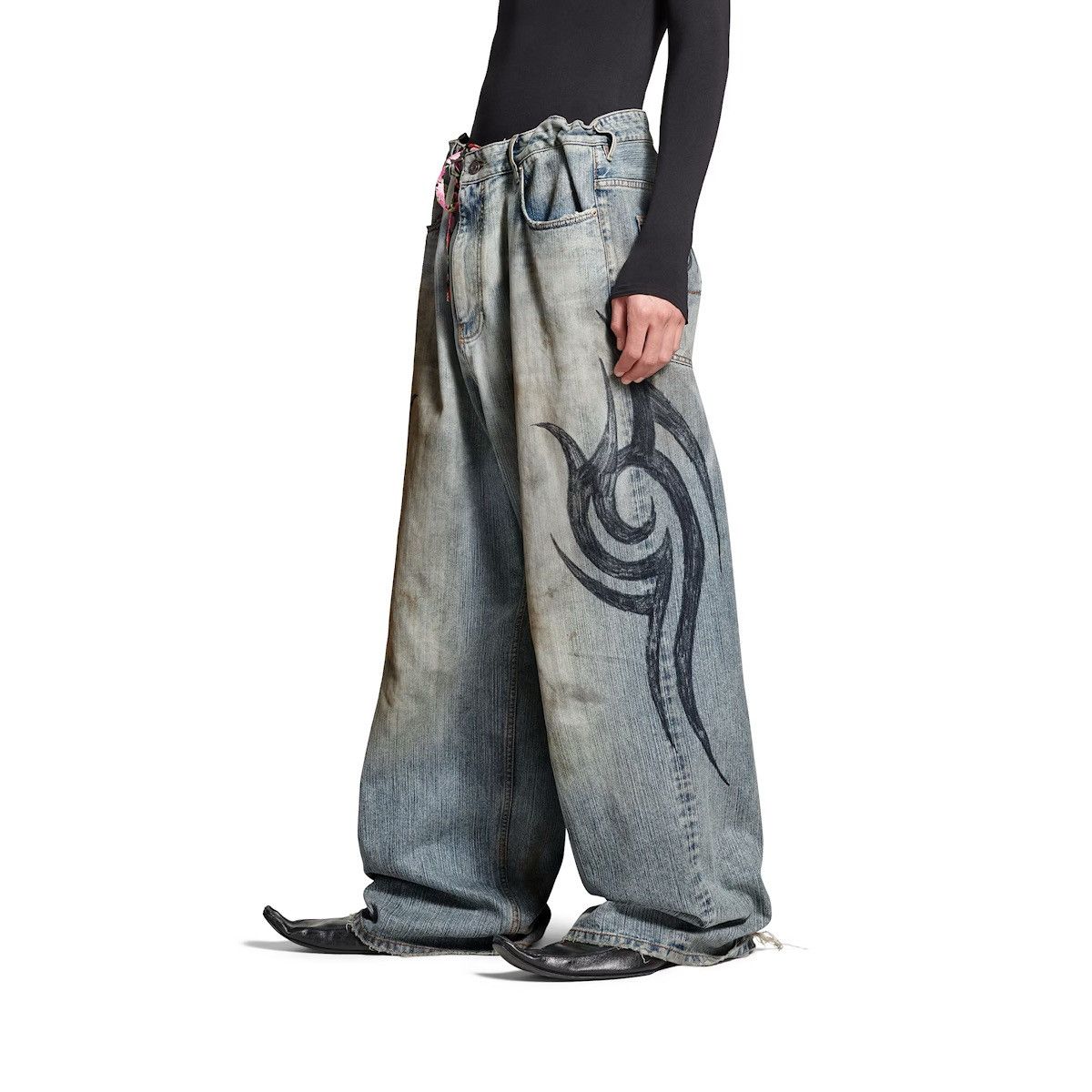 Balenciaga Balenciaga MEN'S Y2K STRETCHED KNEE BAGGY PANTS