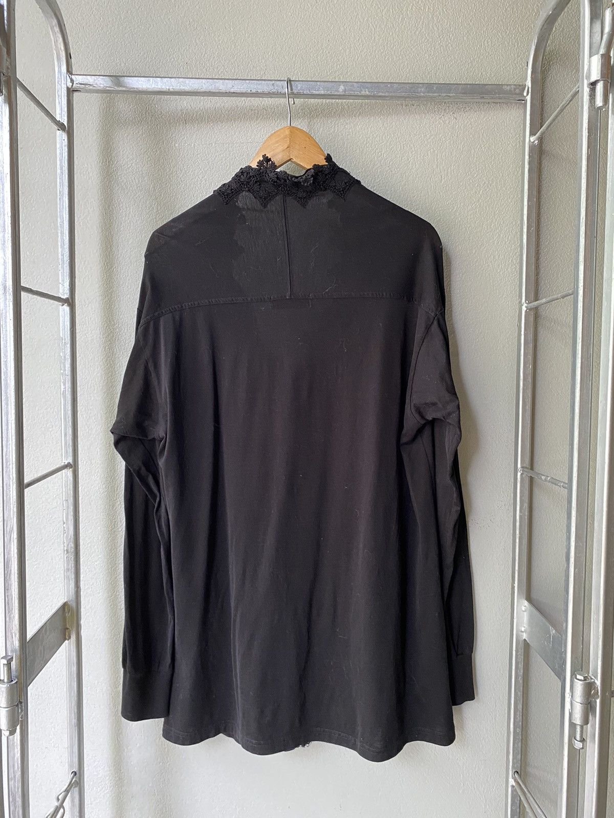 Zucca ZUCCA Black Long Sleeve Ruffle Cardigan Size ONE SIZE - 2 Thumbnail