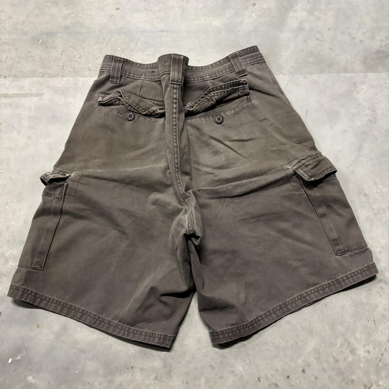Japanese Brand × Vintage Crazy Vintage Y2K/2000s Baggy Brown Skater Streetwear Cargo Shorts! Size US 36 / EU 52 - 6 Thumbnail