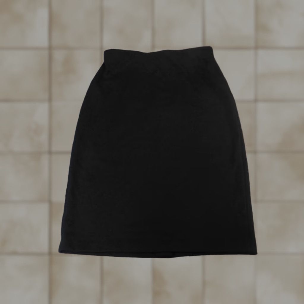 Vintage Philosophy Skirt Womens Knee Length A-Line Zip Black Polyester Knit Zipper Regular 2 Casual Vintage No Size 26" / US 2 / IT 38 - 1 Thumbnail