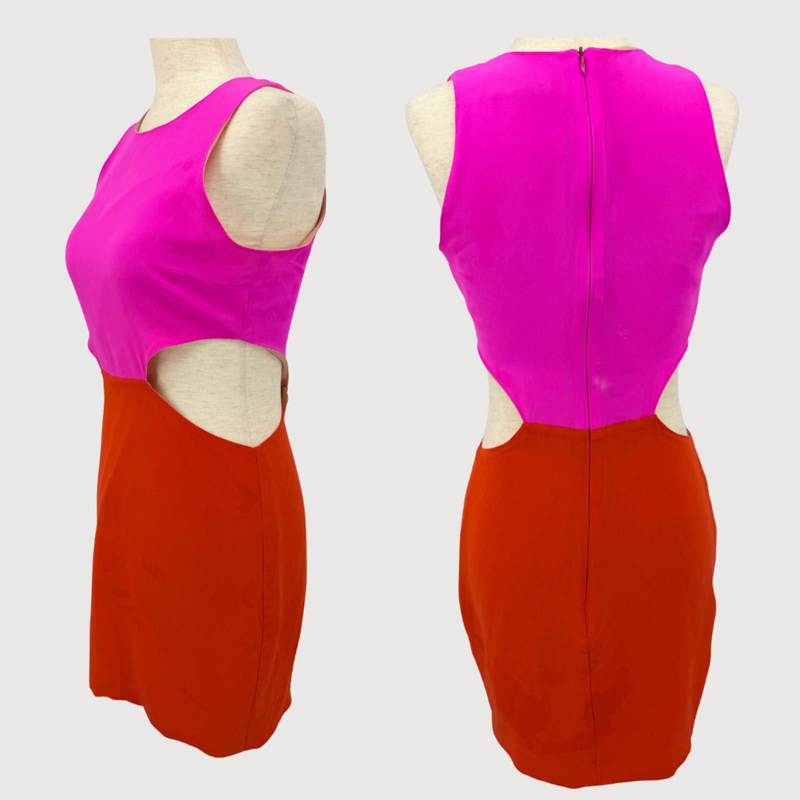Other Naven Silk Cut Out Colorblock Dress Fuchsia/Red Size M Size M / US 6-8 / IT 42-44 - 3 Thumbnail