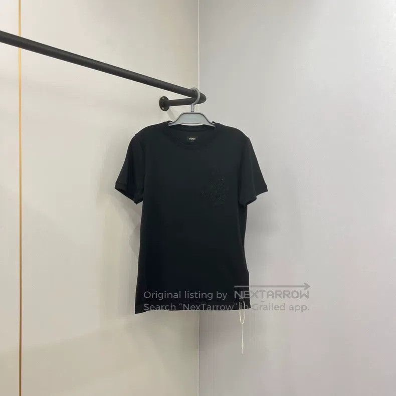 Fendi Fendi Plain-colored round-necked short-sleeved sweater Size US XS / EU 42 / 0 - 1 Thumbnail