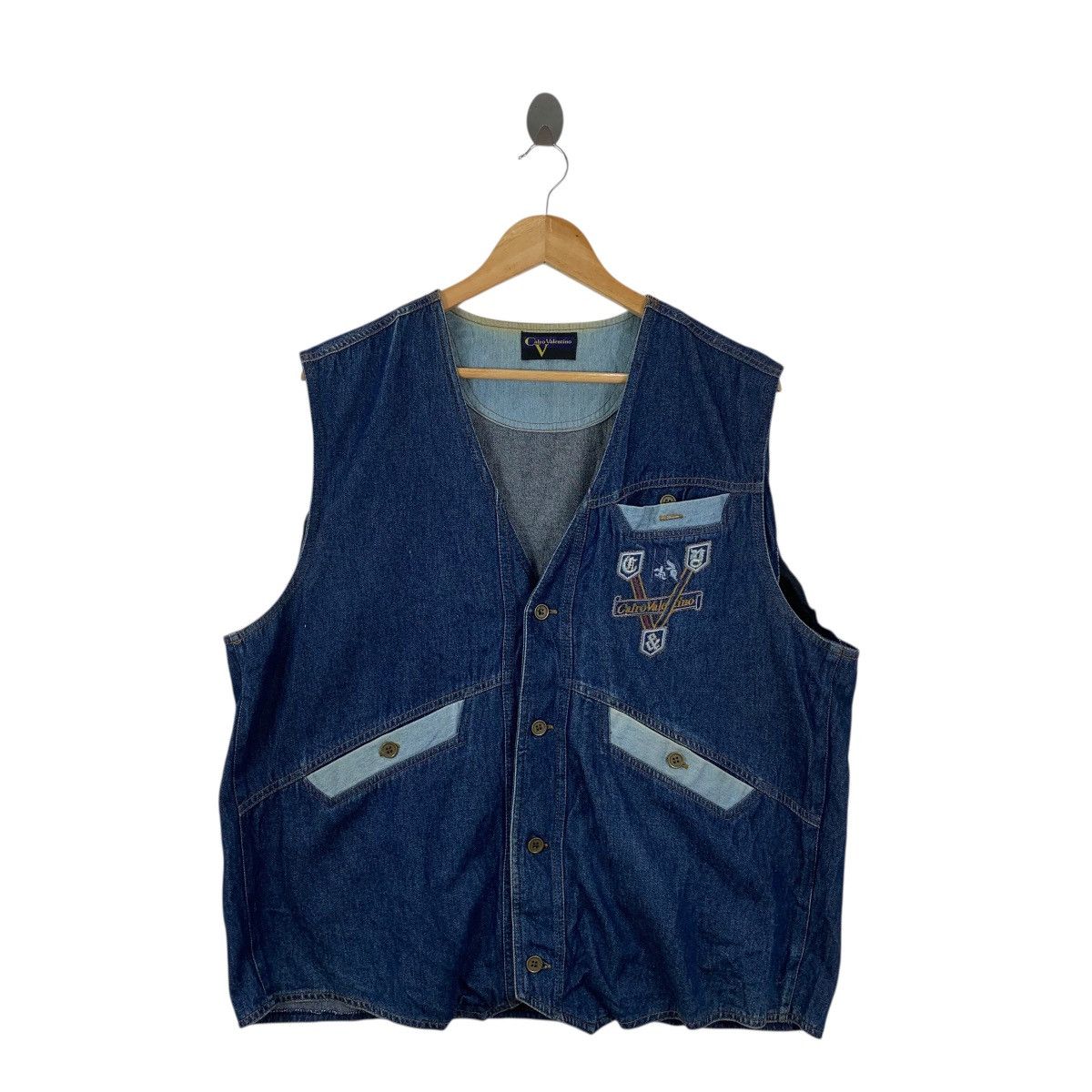 Valentino Vintage CALRO VALENTINO ITALY Indigo Denim Jeans Vest Jacket Size M / US 6-8 / IT 42-44 - 4 Thumbnail