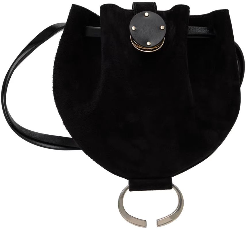 Chloe o1loc1c1024 Suede Round Pouch bag in Black Size ONE SIZE - 3 Thumbnail
