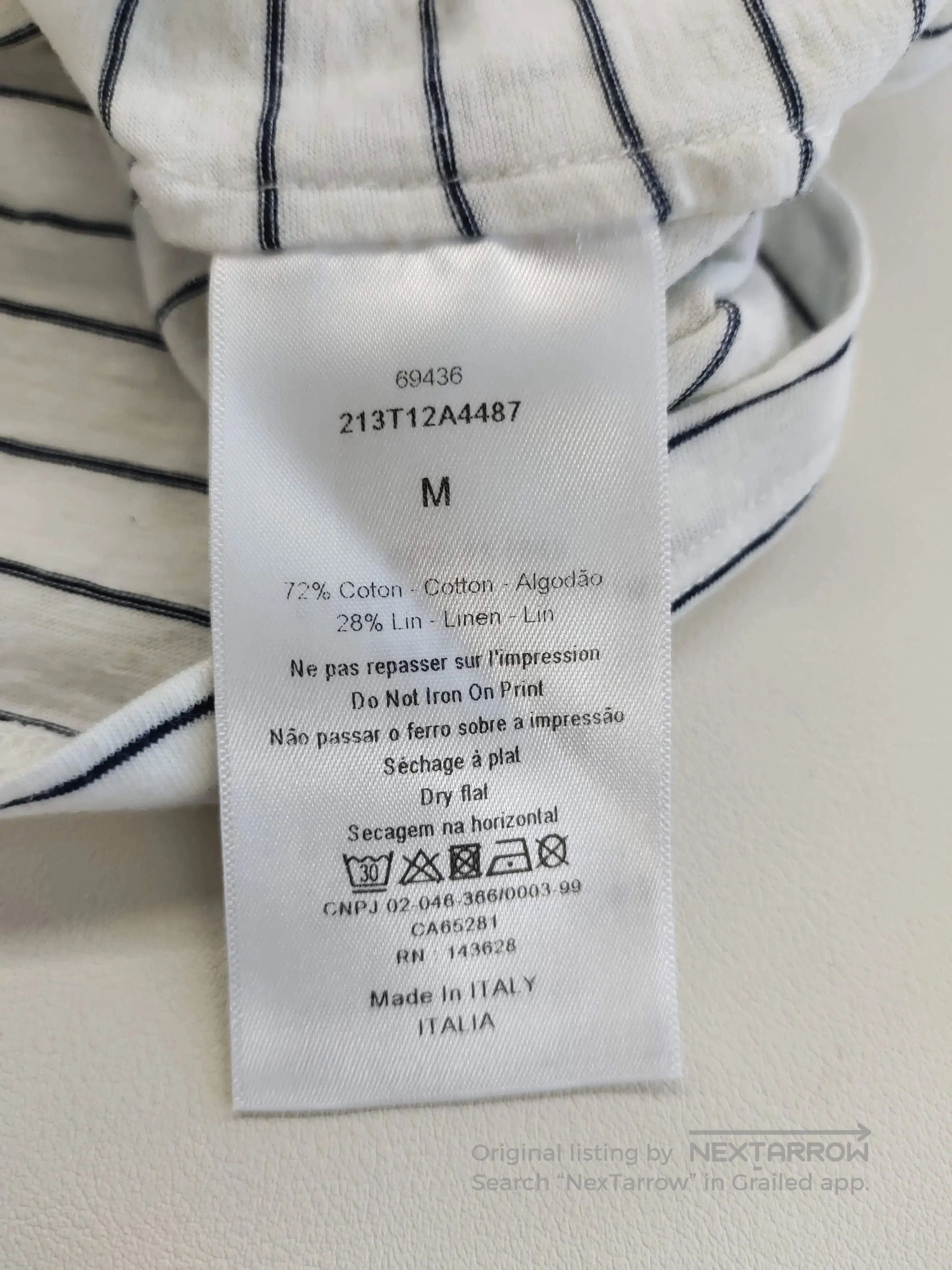 Dior dior striped cotton short sleeve t-shirt. Size US M / EU 48-50 / 2 - 4 Thumbnail