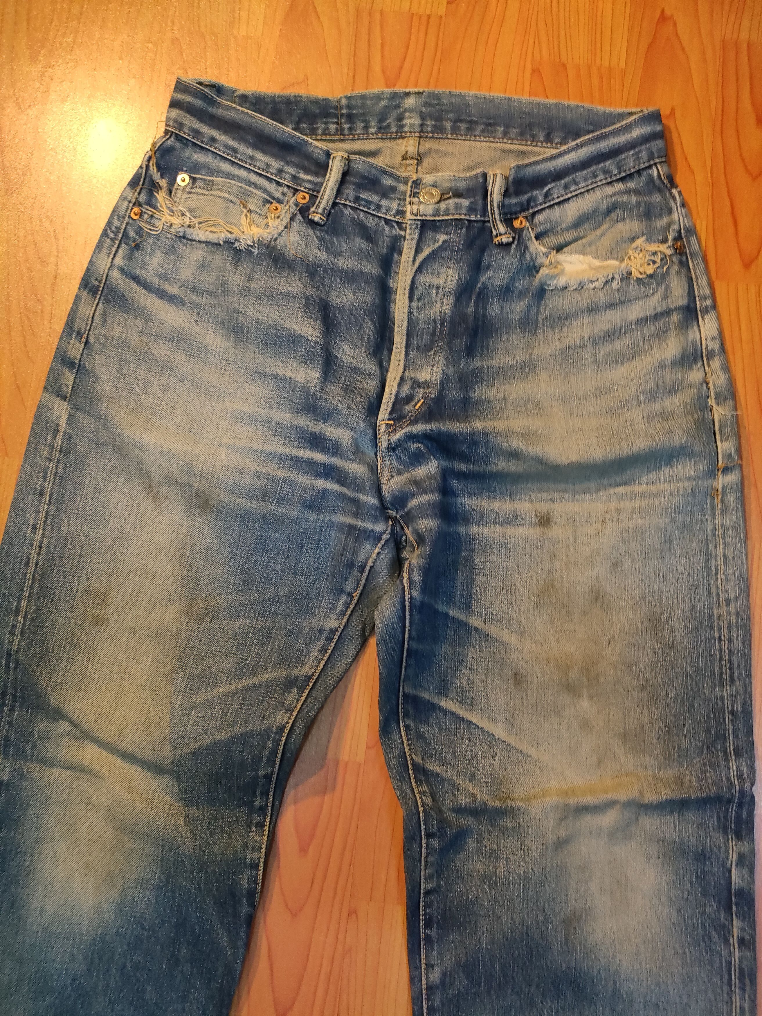 Japanese Brand Distressed H.R Market Selvedge Jeans Size US 33 - 9 Thumbnail