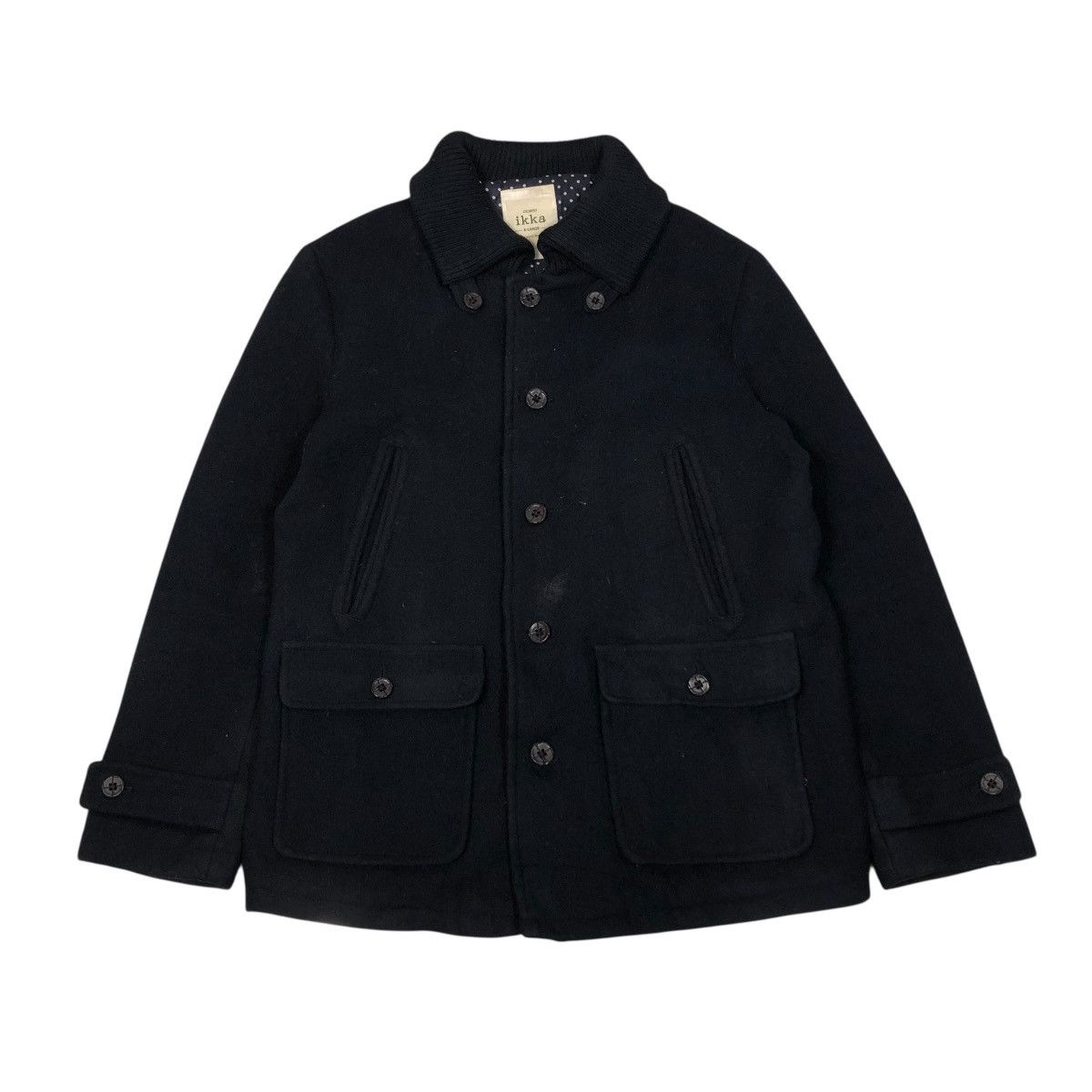 Japanese Brand 🔥VINTAGE WOOL CHORE JACKET DOUBLE COLLAR IKKA ISSEY MIYAKE Size US XL / EU 56 / 4 - 1 Thumbnail
