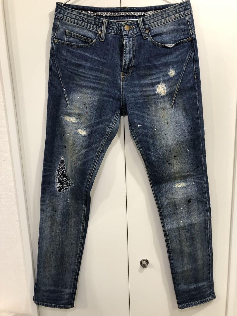 Number (N)ine Distressed Paint Splatter Jeans Size US 30 / EU 46 - 1 Thumbnail