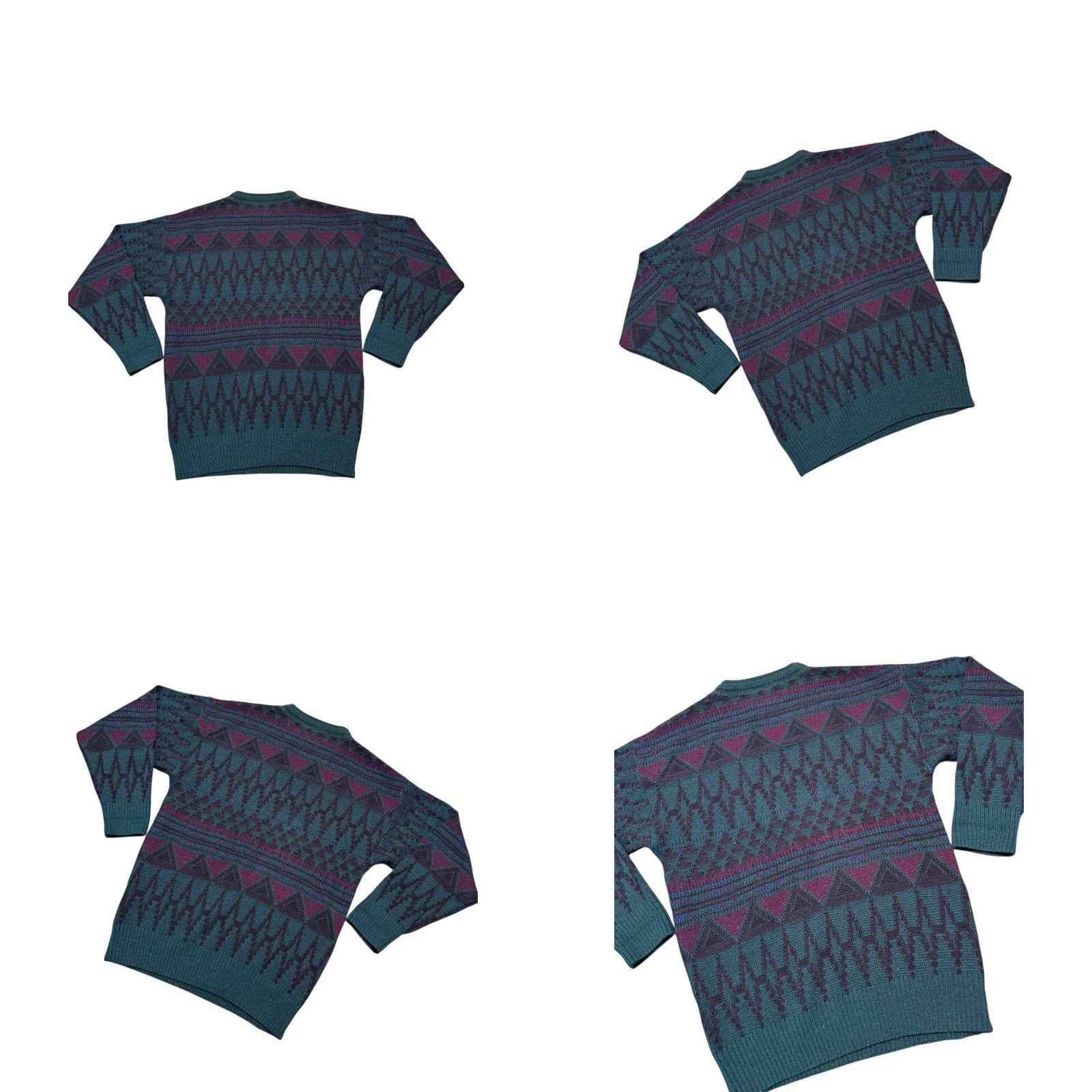 Pendleton VINTAGE Pendleton Sweater Mens Small Virgin Wool Aztec Geometric Teal Purple USA Size US XL / EU 56 / 4 - 8 Thumbnail
