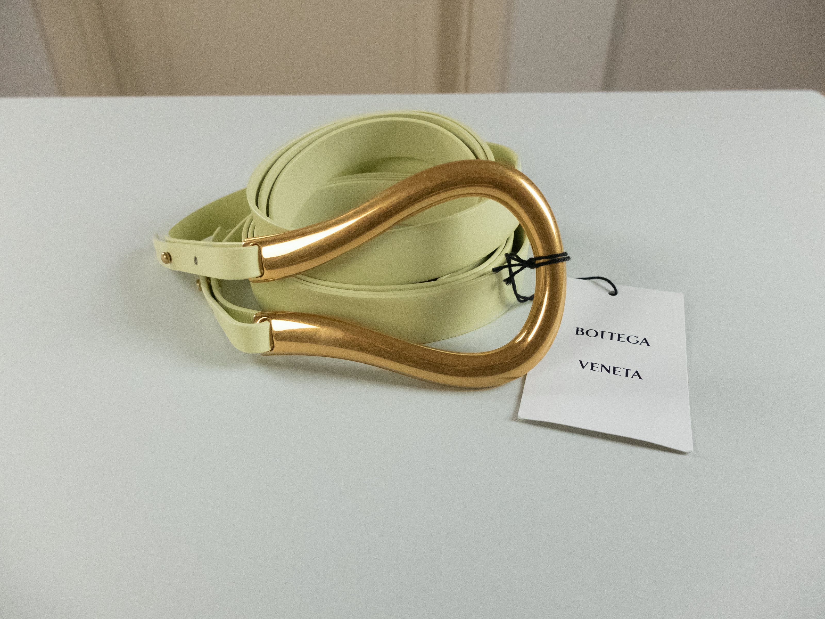 Bottega Veneta BOTTEGA VENETA lemon yellow horseshoe buckle belt Medium Size ONE SIZE - 1 Thumbnail