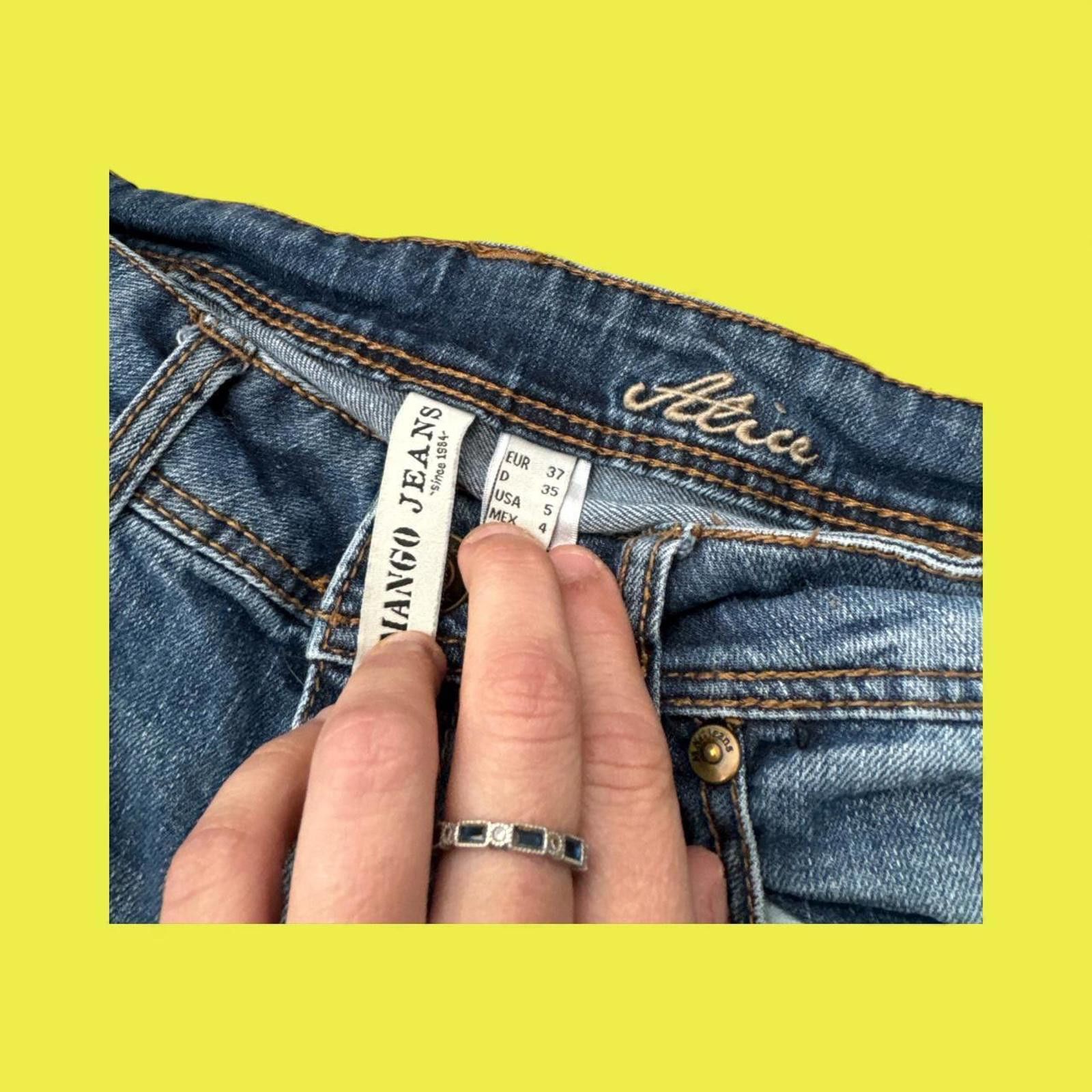 Mango Custom Feminist Denim Jeans – Size 8 One-of-a-Kind Size 42" / US 20 - 5 Thumbnail