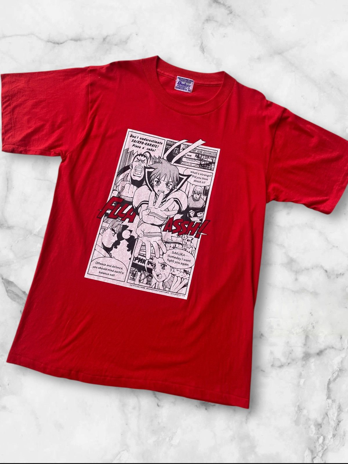 Anime Street Fighter Gamest 1996 Alpha Sakura Manga Panel Tee Size US L / EU 52-54 / 3 - 1 Thumbnail