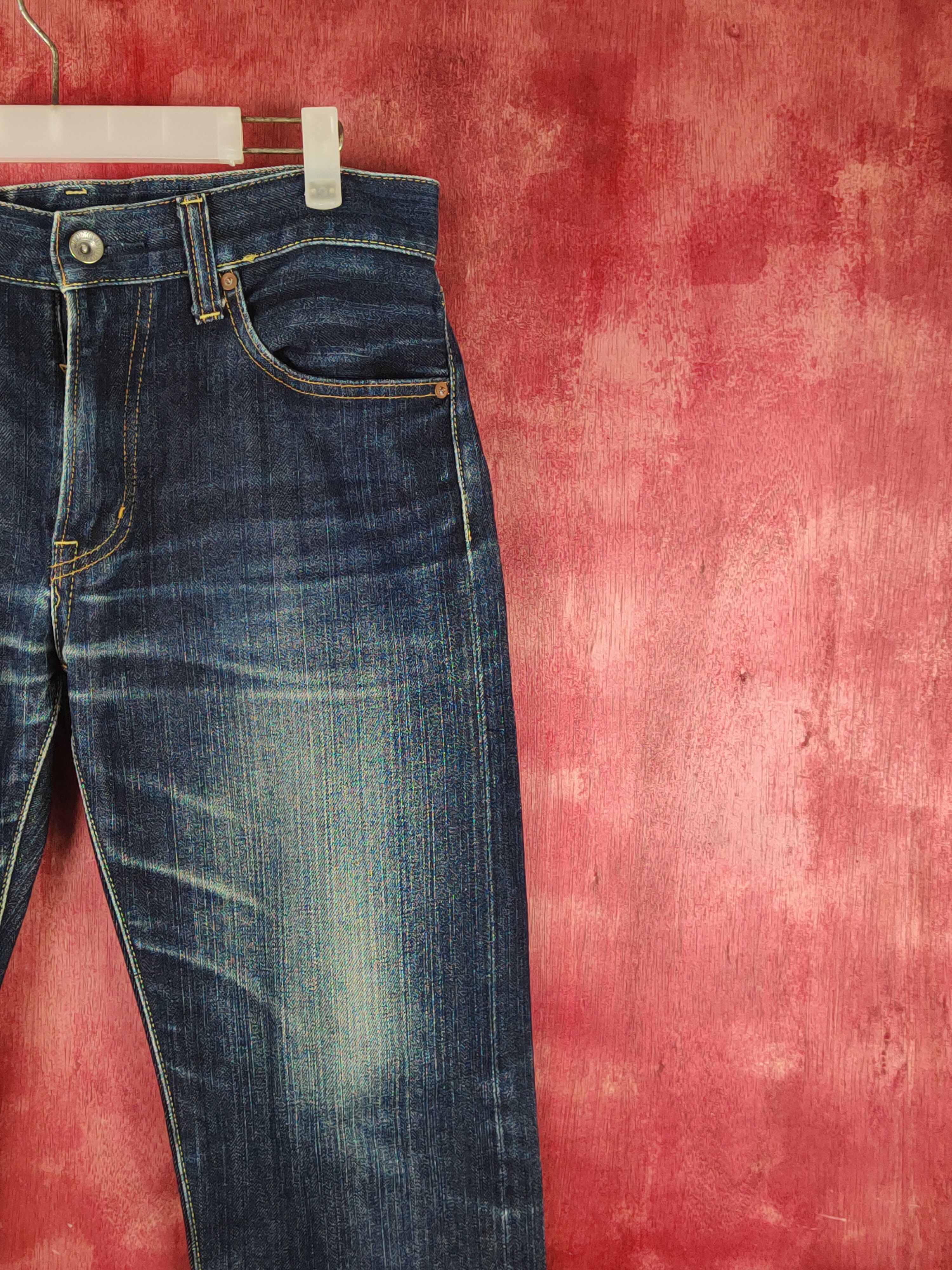 Japanese Brand Uniqlo Dark Blue Distressed Ripped Jeans #S1654 Size US 31 - 5 Thumbnail