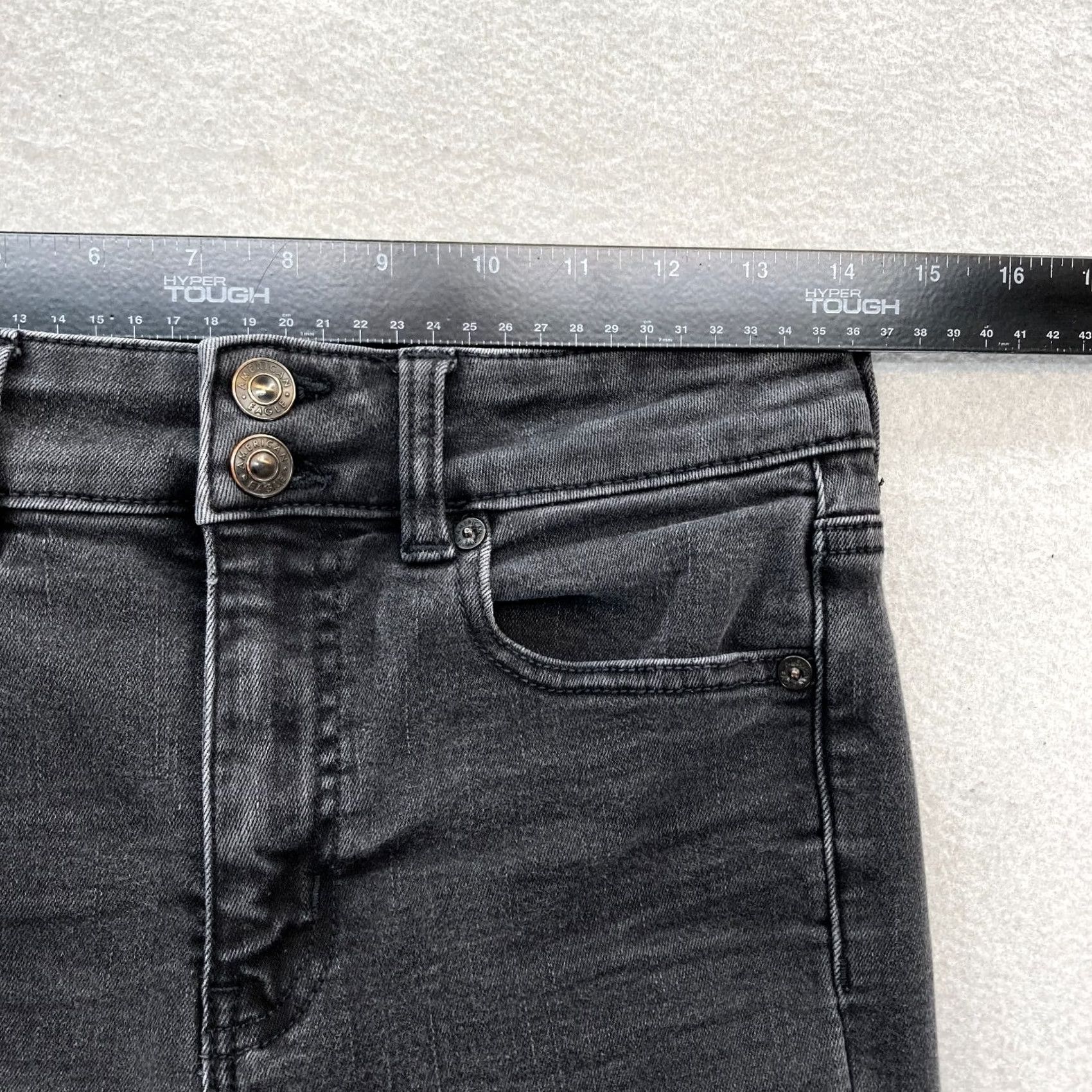 American Eagle Outfitters American Eagle Jeans Women's 4 Artist Flare Black Stretch Denim Y2K Festival Jeans Menus? Size 28" / US 6 / IT 42 - 7 Thumbnail