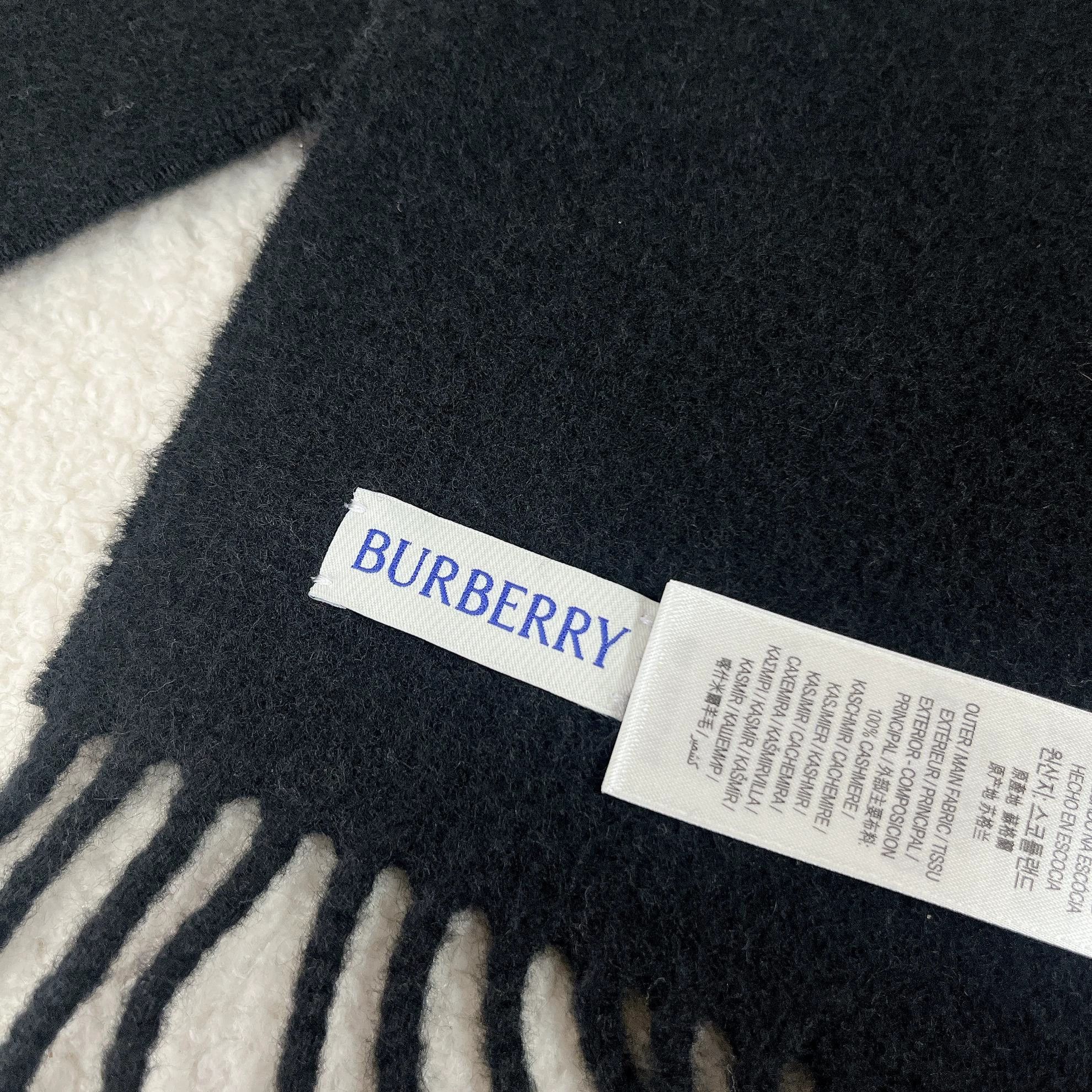 Burberry Burberry Black Cashmere Fringe Scarf Size ONE SIZE - 4 Thumbnail