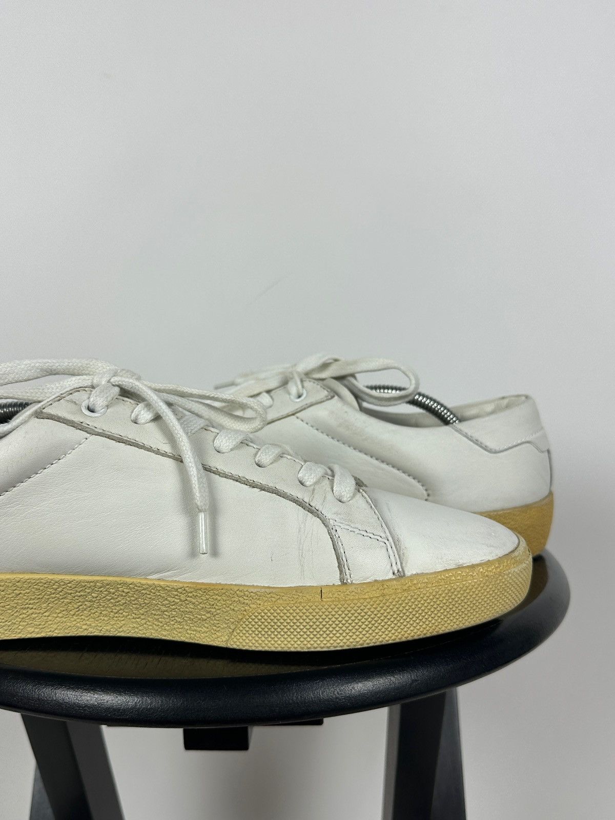 Saint Laurent Paris Saint Laurent Paris Court Classic Leather Low Top Sneakers Size US 12 / EU 45 - 18 Thumbnail