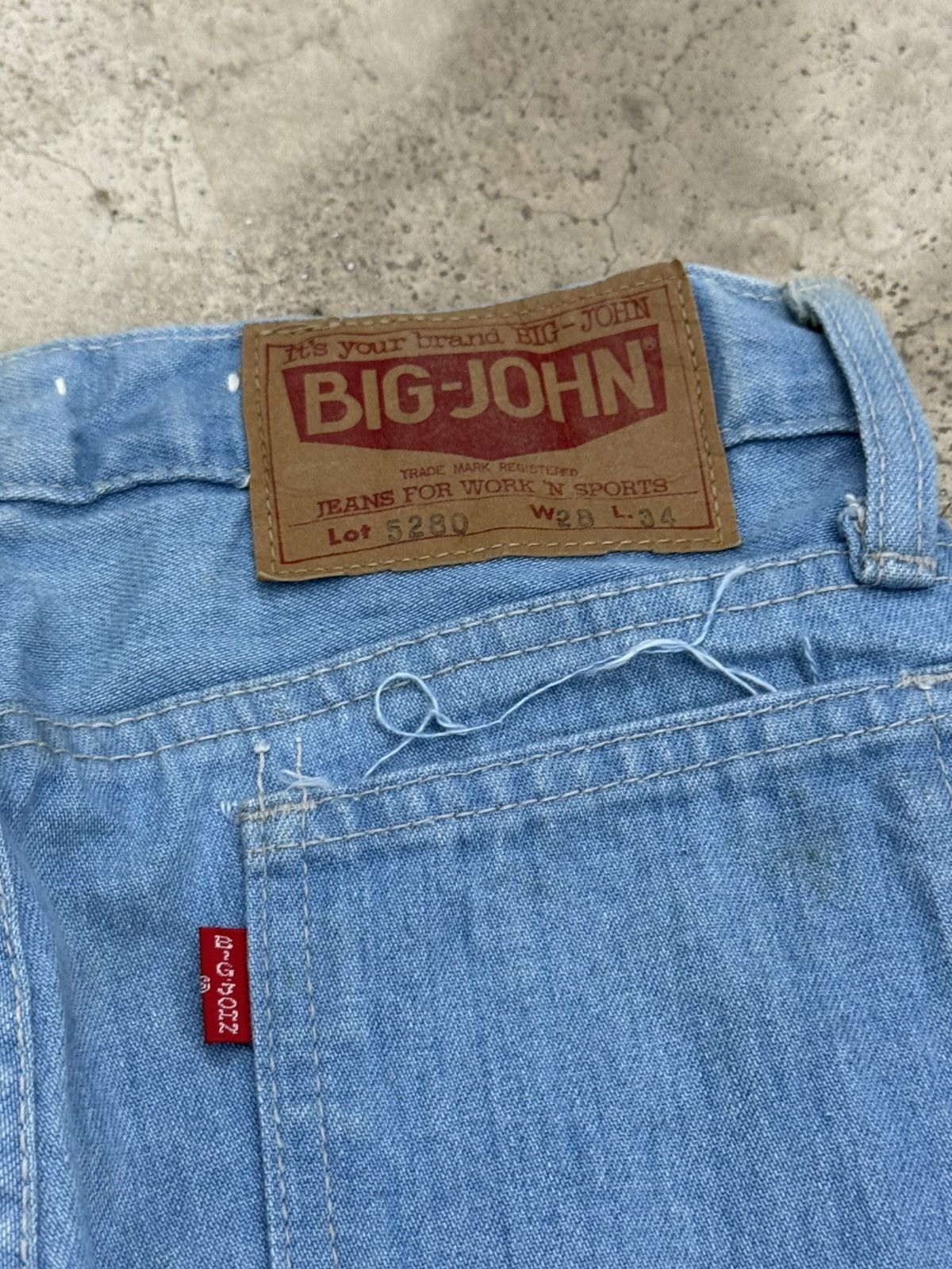 Big John Vintage Big John Bell Bottom Paint Mark Unisex Denim Pants Size US 27 - 15 Thumbnail