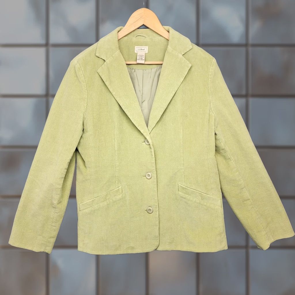 Vintage VINTAGE LL Bean Corduroy Jacket Blazer Womens 12 Petite Green Lined Academia Jacket Womens12 Petite Green Vintage Size XL / US 12-14 / IT 48-50 - 1 Thumbnail