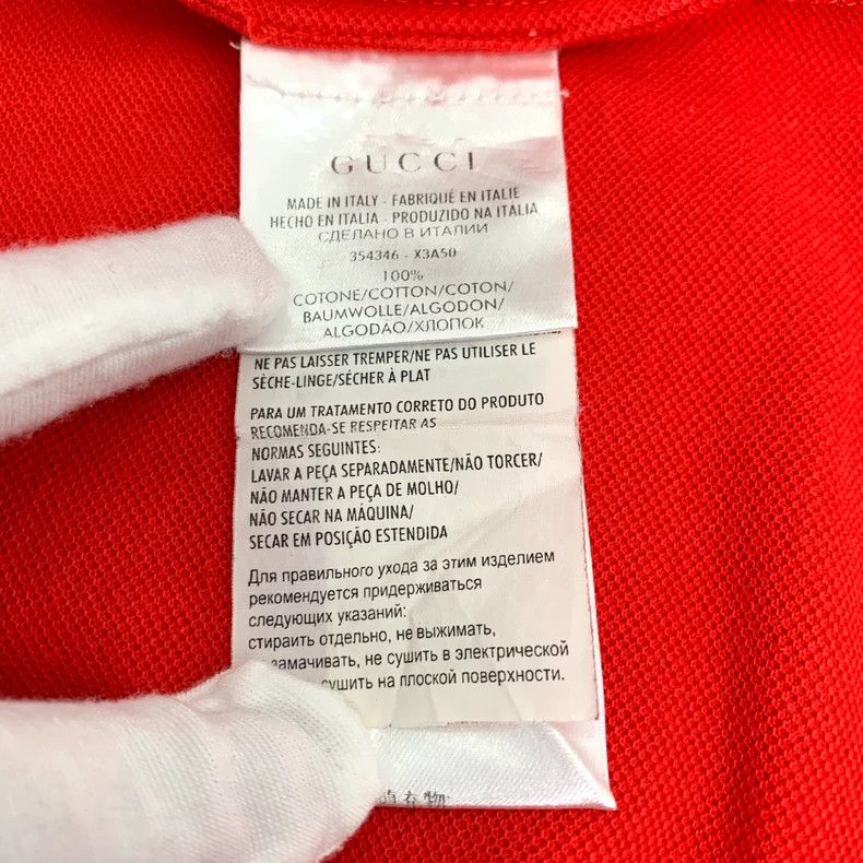 Gucci Gucci Red and white color matching logo embroidered cotton Size US S / EU 44-46 / 1 - 7 Thumbnail