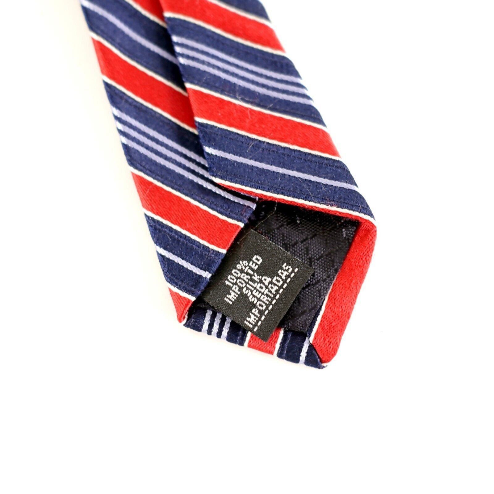 Jones New York Jones New York Woven Blue Red Striped Silk Tie Size ONE SIZE - 5 Thumbnail