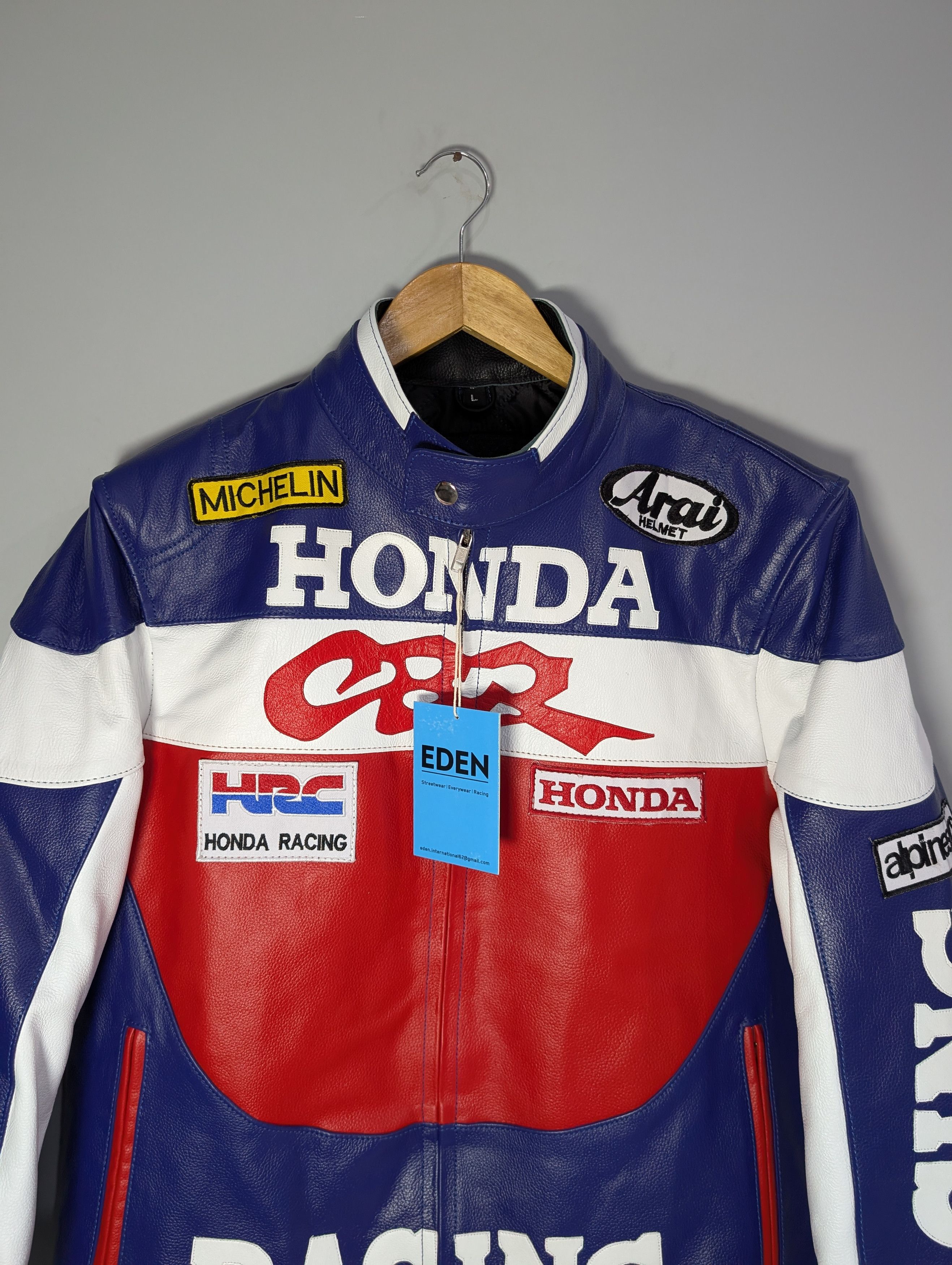 Vintage 🔥Honda🔥 Vintage 90s Leather Jacket Streetwear Size XL / US 12-14 / IT 48-50 - 3 Thumbnail