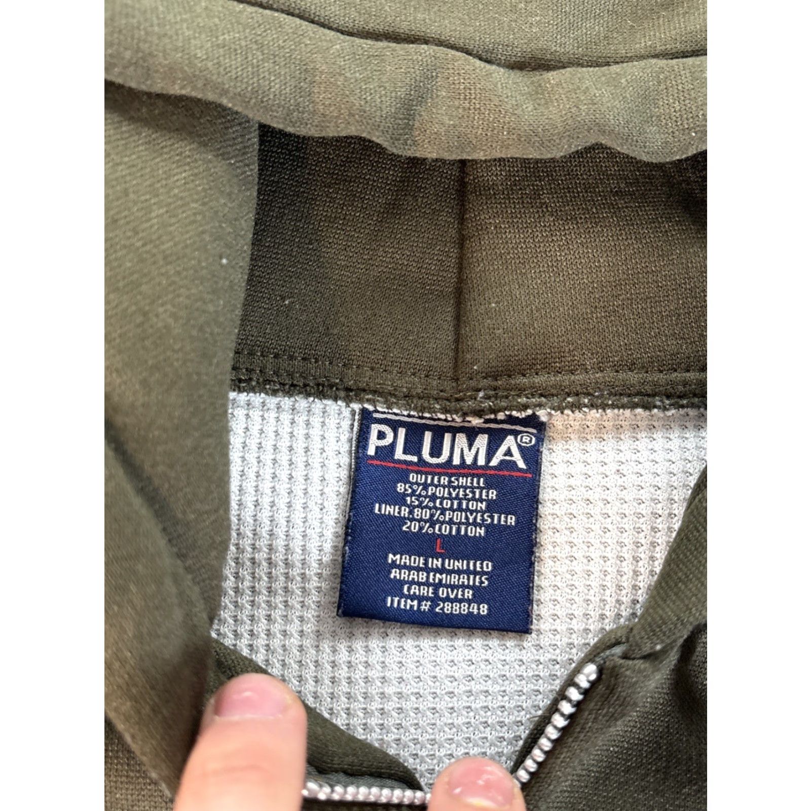 Vintage VINTAGE Pluma Hoodie Mens XL Green Full Zip 90s Grunge Fleece Thermal Lined Zip Mens XL Green 90s Size US XL / EU 56 / 4 - 4 Thumbnail