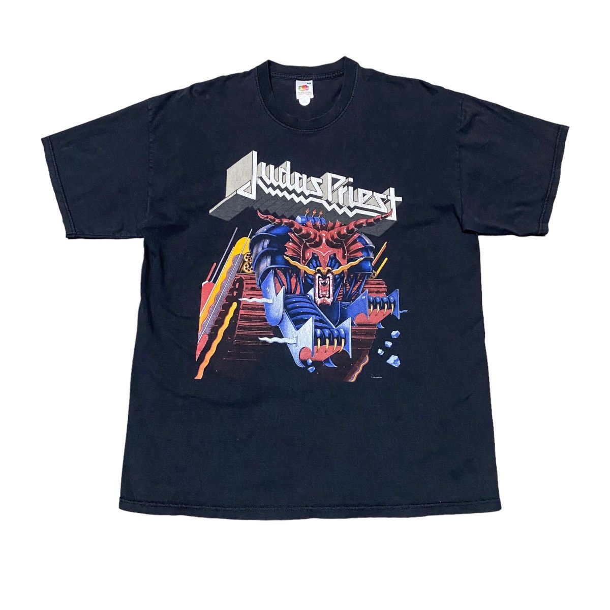 image of Band Tees x Rock Band 2004 Judas Priest Defenders Of The Faith Album T Shirt in Navy (Size XL)