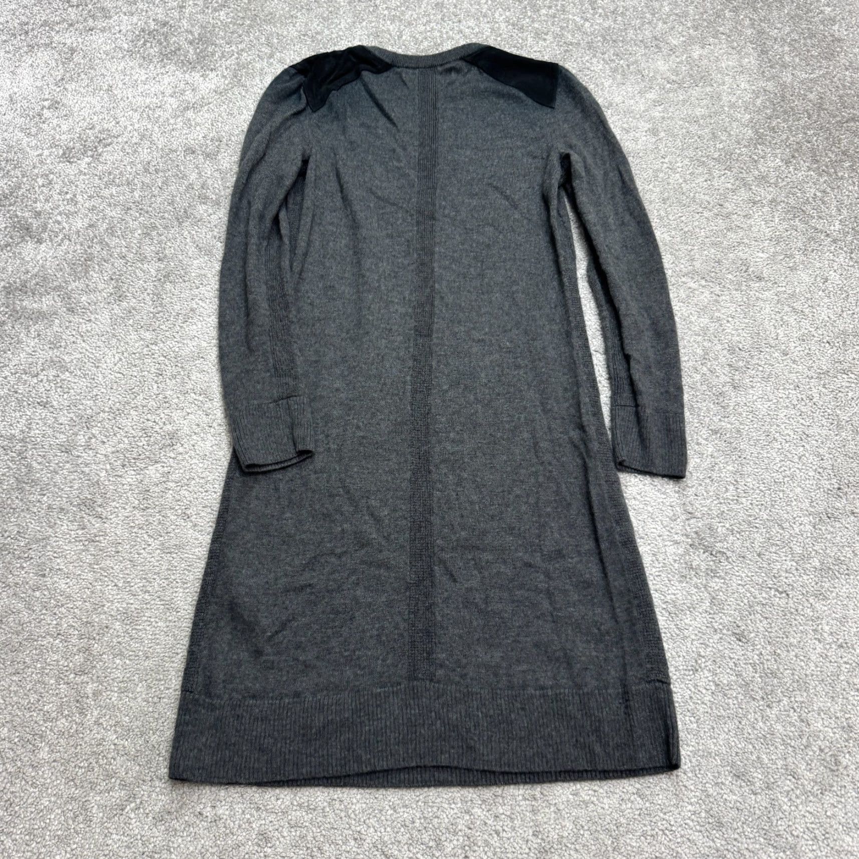 Rag & Bone rag & bone Wool Leather Midi Sweater Dress Womens Small Dark Gray Long Sleeve Size S / US 4 / IT 40 - 2 Thumbnail
