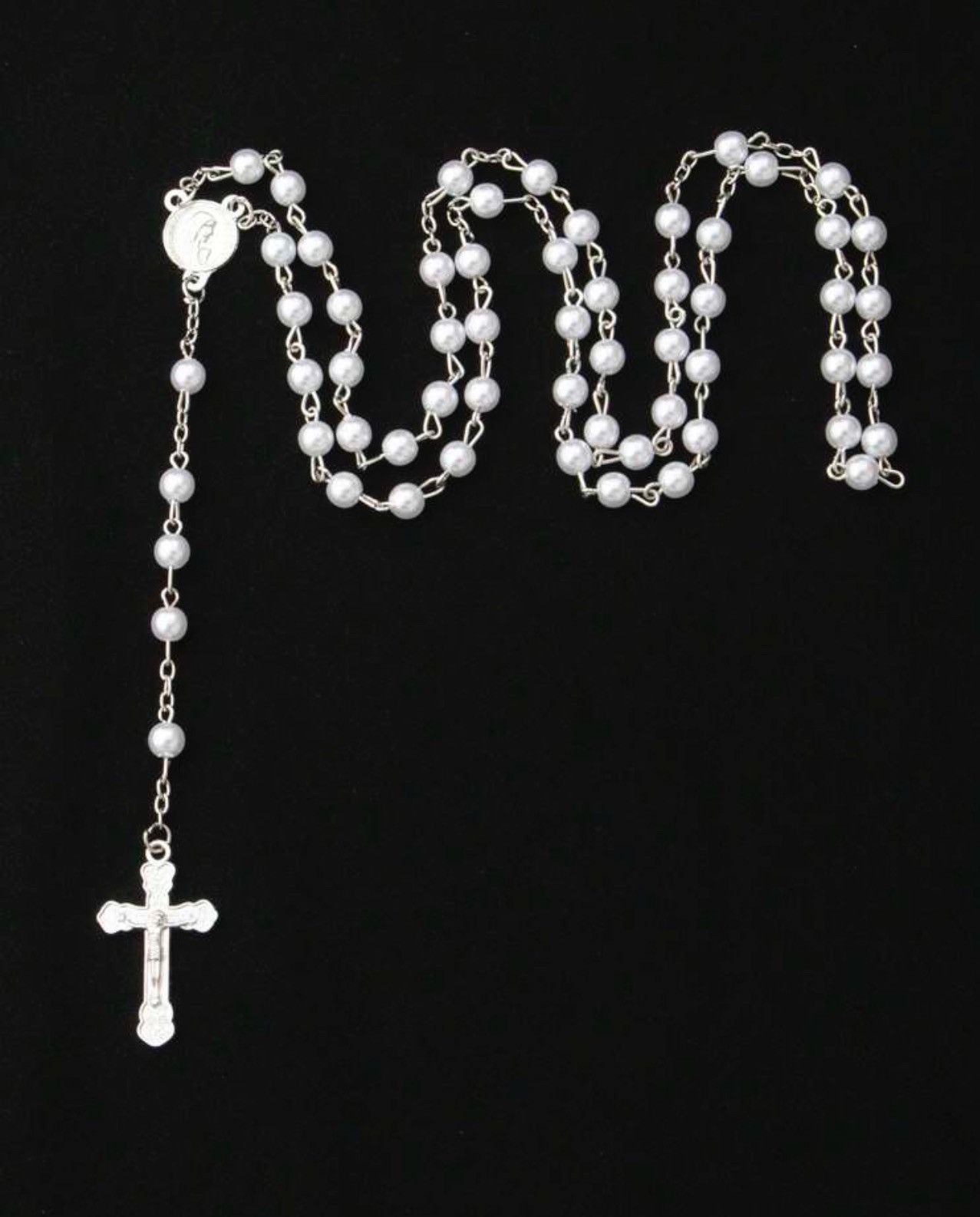 Jewelry CROSS rosary Bead Necklace Size ONE SIZE - 1 Thumbnail