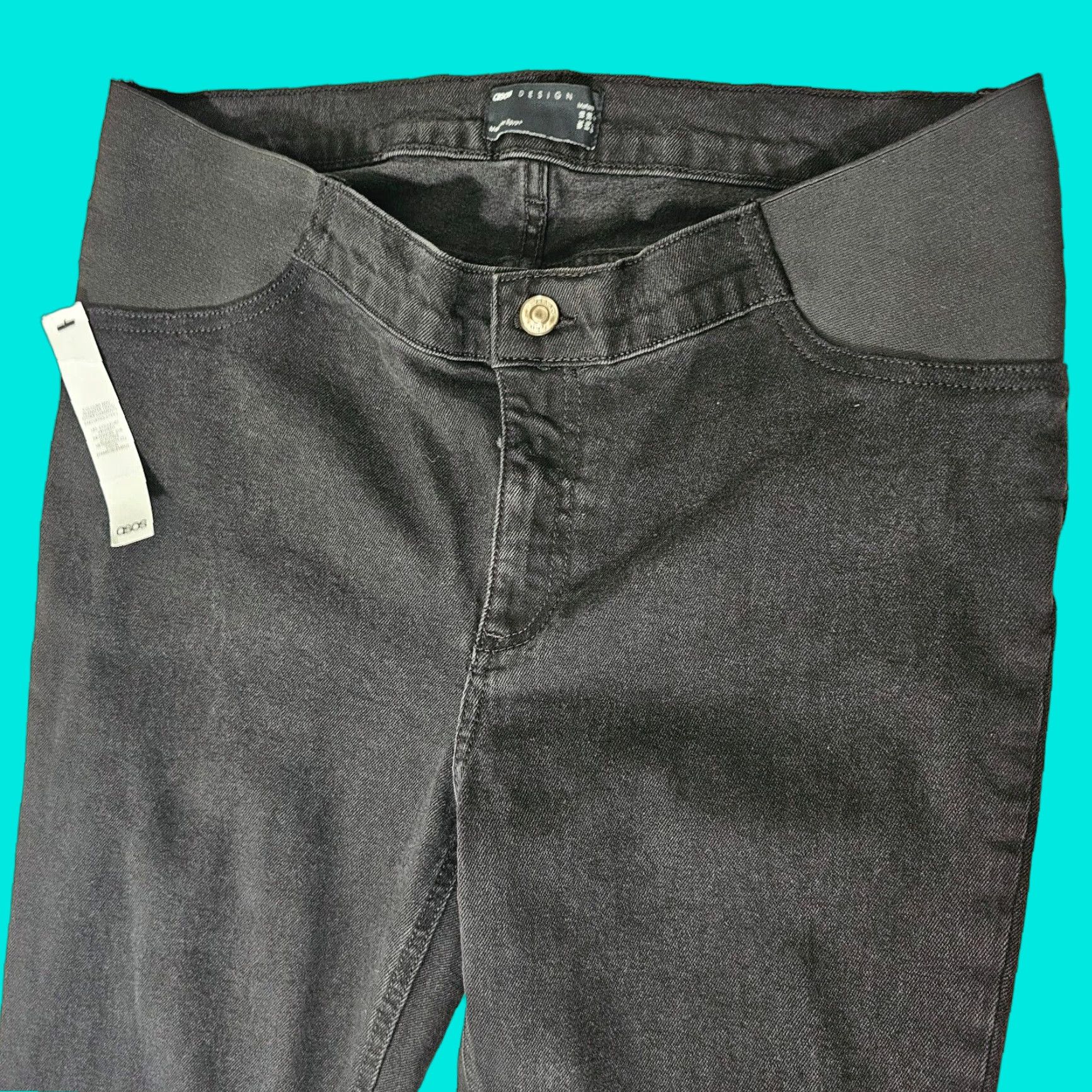 Asos ASOS Maternity Black Flare Jeans Women’s Size 6 Stretch Sides Comfy Size 28" / US 6 / IT 42 - 1 Thumbnail