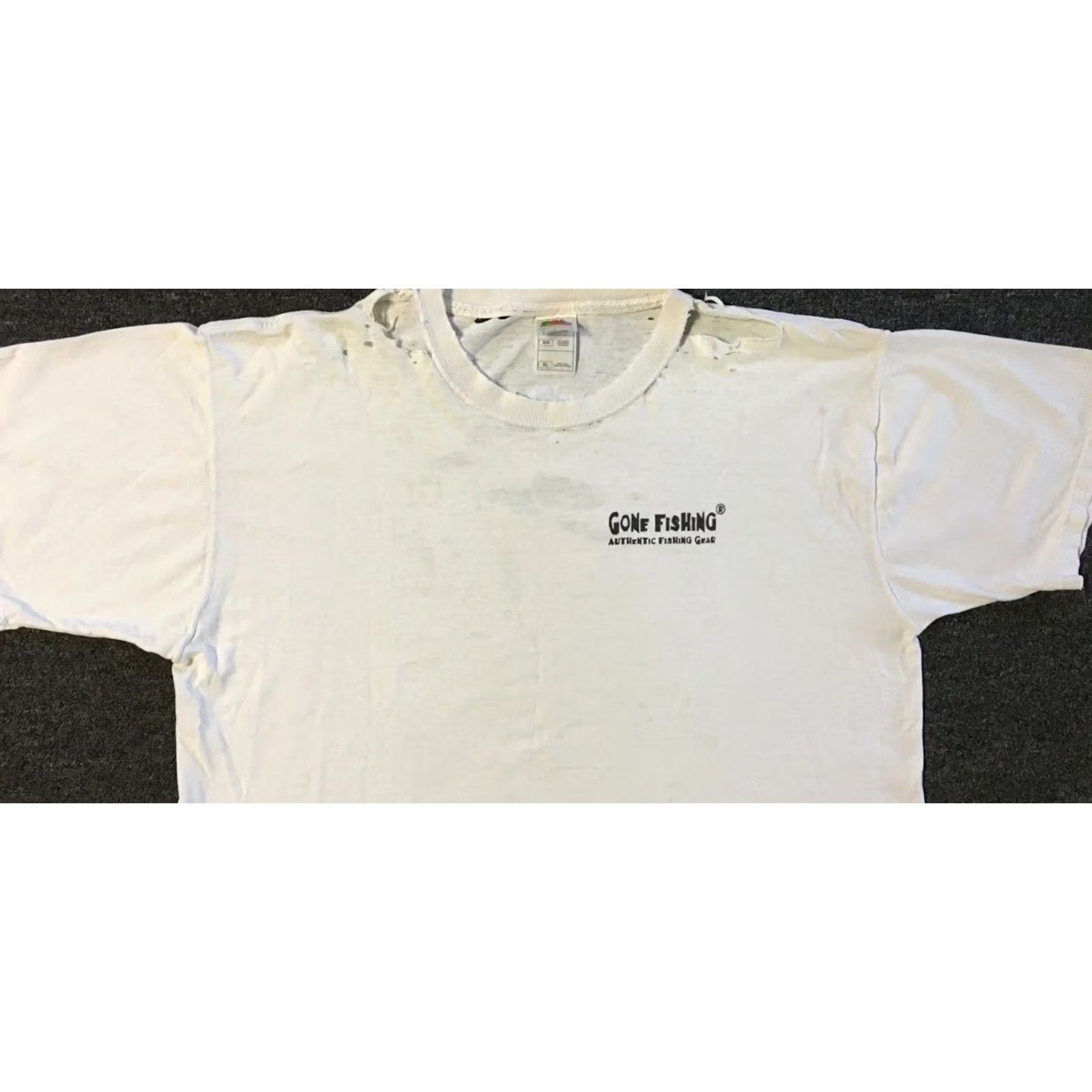 Thrasher VINTAGE Destroyed Shirt XL White Funny Joke "Fish Tremble At My Name" Grunge 90s Y2K Casual Mens Shirt Size US XL / EU 56 / 4 - 6 Thumbnail