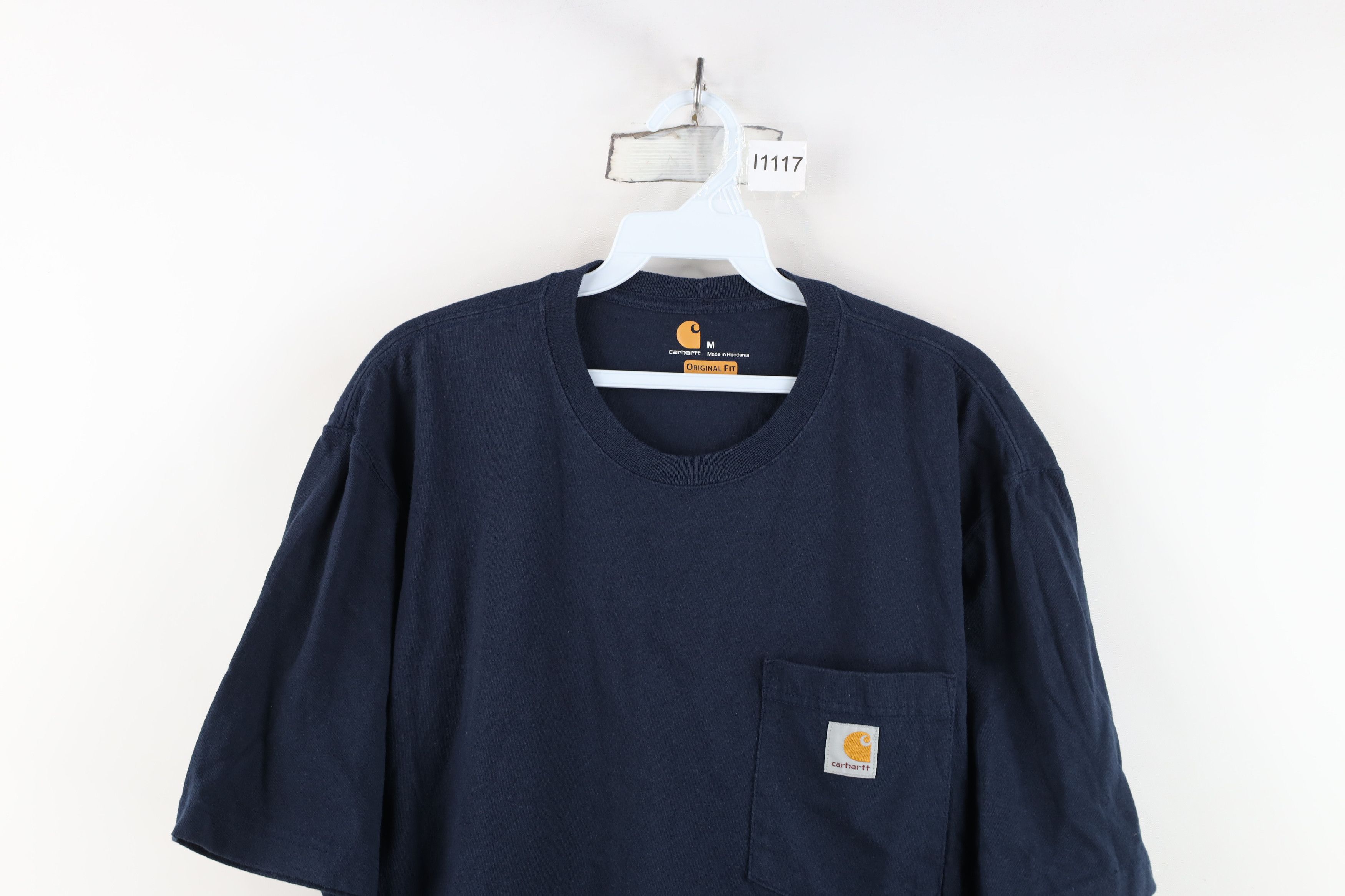 Carhartt Vintage Y2K Carhartt Spell Pocket T-Shirt Navy Blue Cotton Size US M / EU 48-50 / 2 - 2 Thumbnail