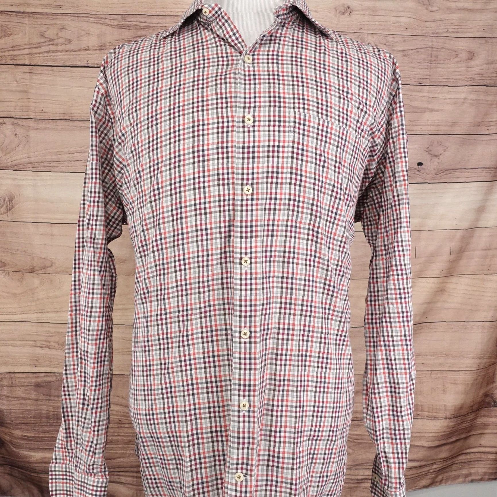 Peter Millar VINTAGE? Peter Millar Shirt Mens XL Plaid Long Sleeve Button Up Turkey Size US XL / EU 56 / 4 - 3 Thumbnail