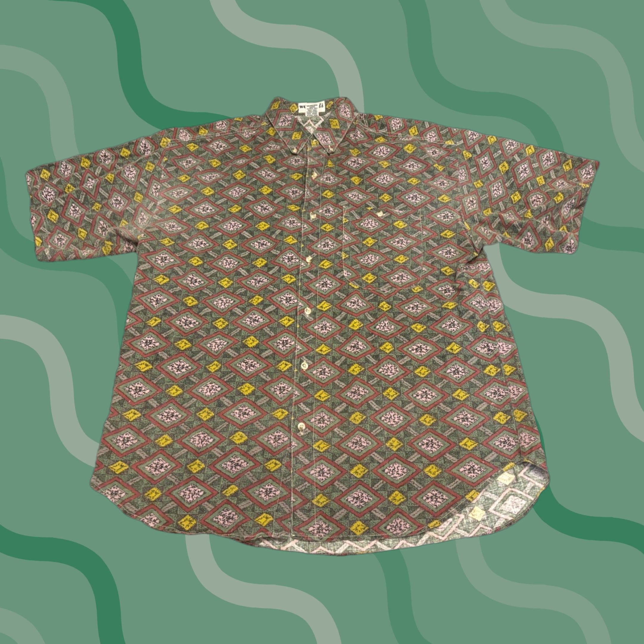 Vintage VINTAGE Geometric Surf Skate Shirt Men L Casual Button O1 Size US L / EU 52-54 / 3 - 1 Thumbnail